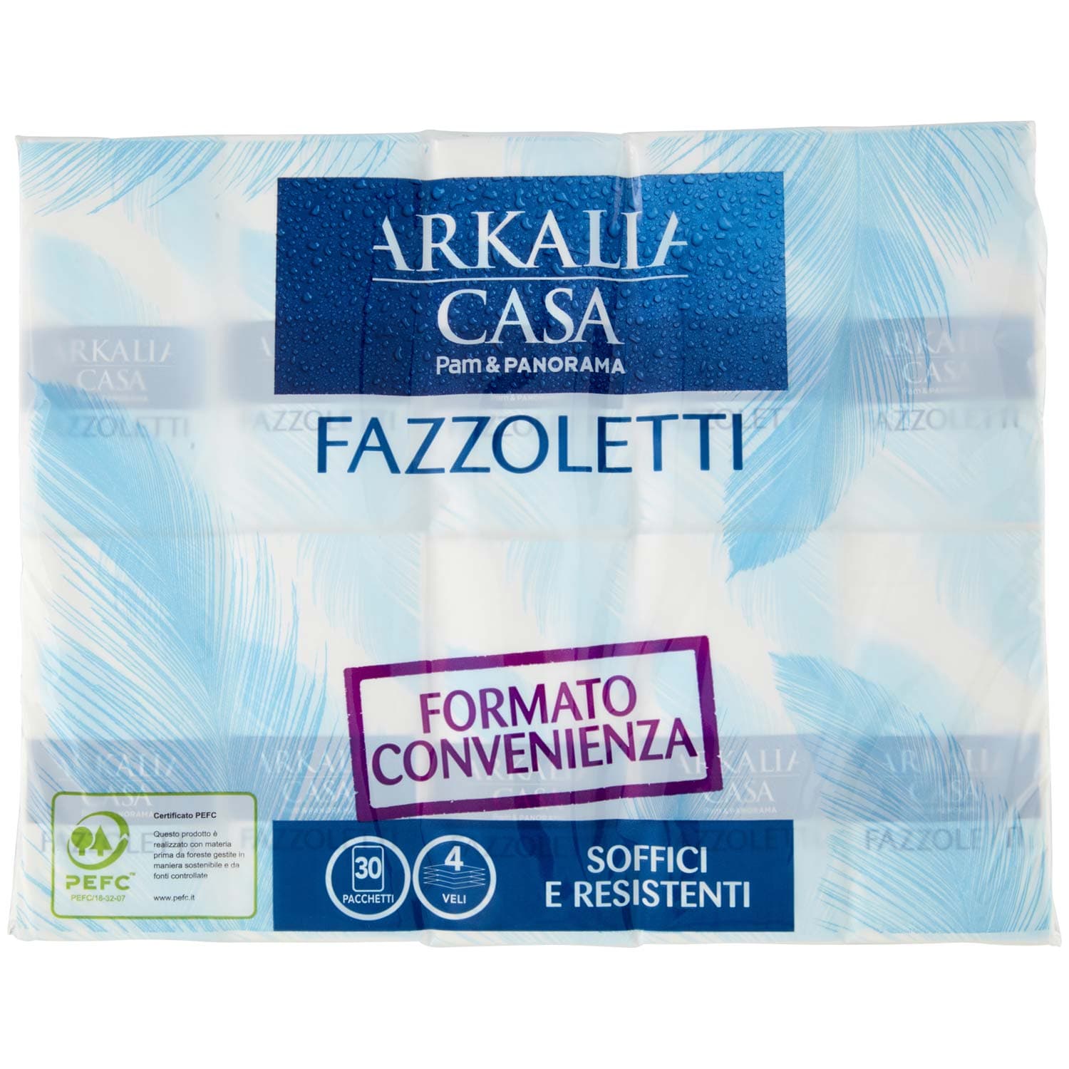 PAM PANORAMA Fazzoletti 4 veli di pura cellulosa 30 pacchetti – immagine 3