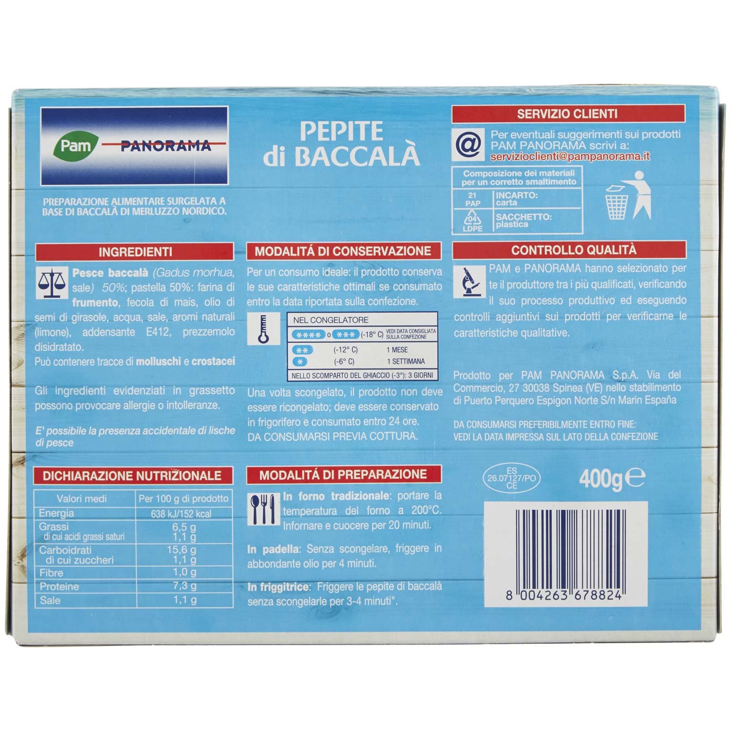 PAM PANORAMA Pepite di Baccalà Surgelate 400 g – immagine 5