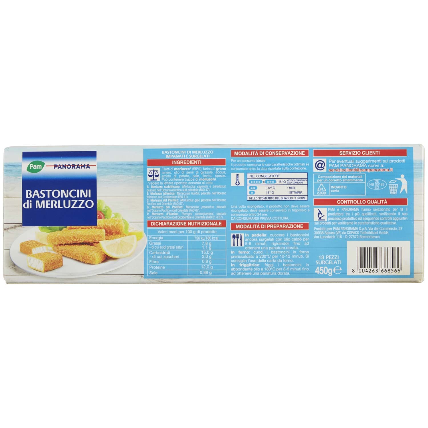 PAM PANORAMA Bastoncini di Merluzzo Surgelati 450 g – immagine 5
