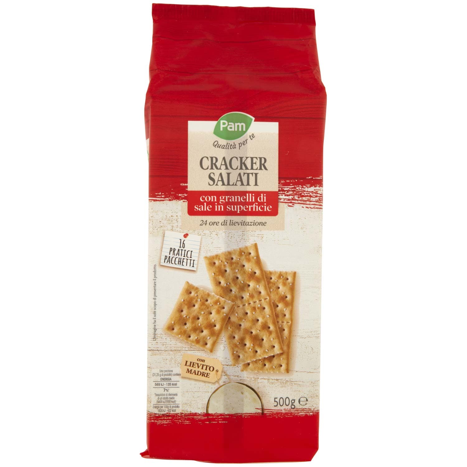 PAM Qualità per te Cracker Salati con granelli di sale in superficie 16 x 31,25 g – immagine 3