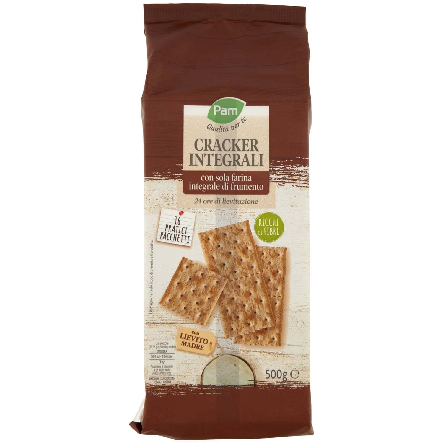 PAM Qualità per te Cracker Integrali con sola farina integrale di frumento 16 x 31,25 g – immagine 3
