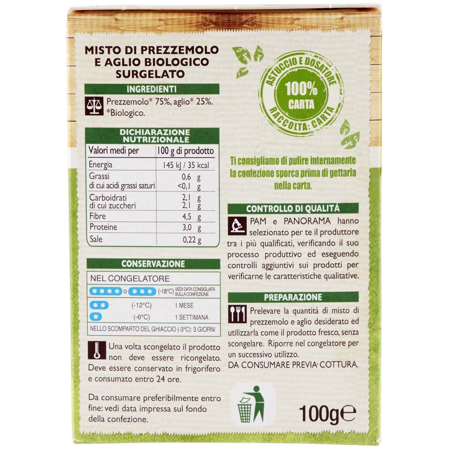 BIO Mix prezzemolo e aglio surgelato 100 g – immagine 5