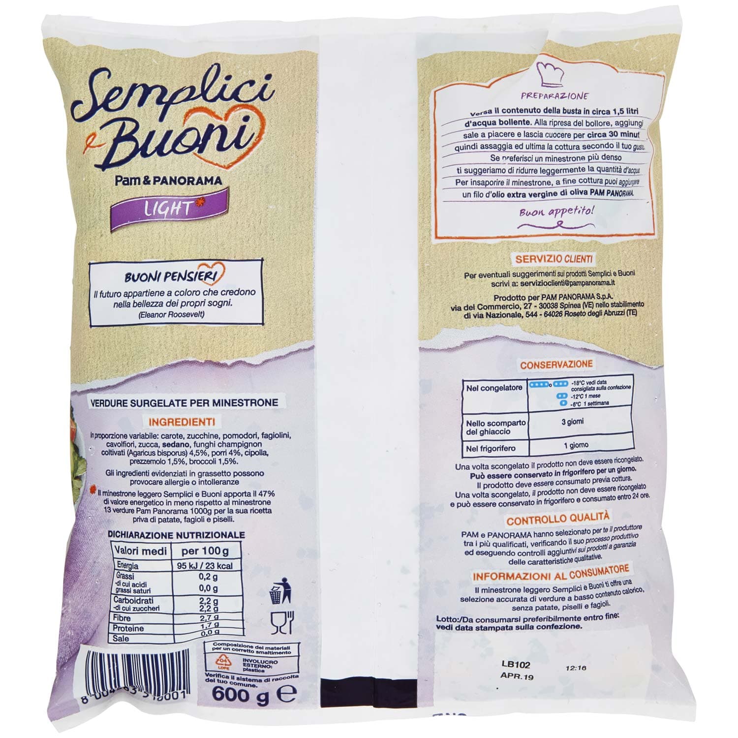 SEMPLICI E BUONI Light Minestrone Leggero* surgelato 600 g – immagine 5