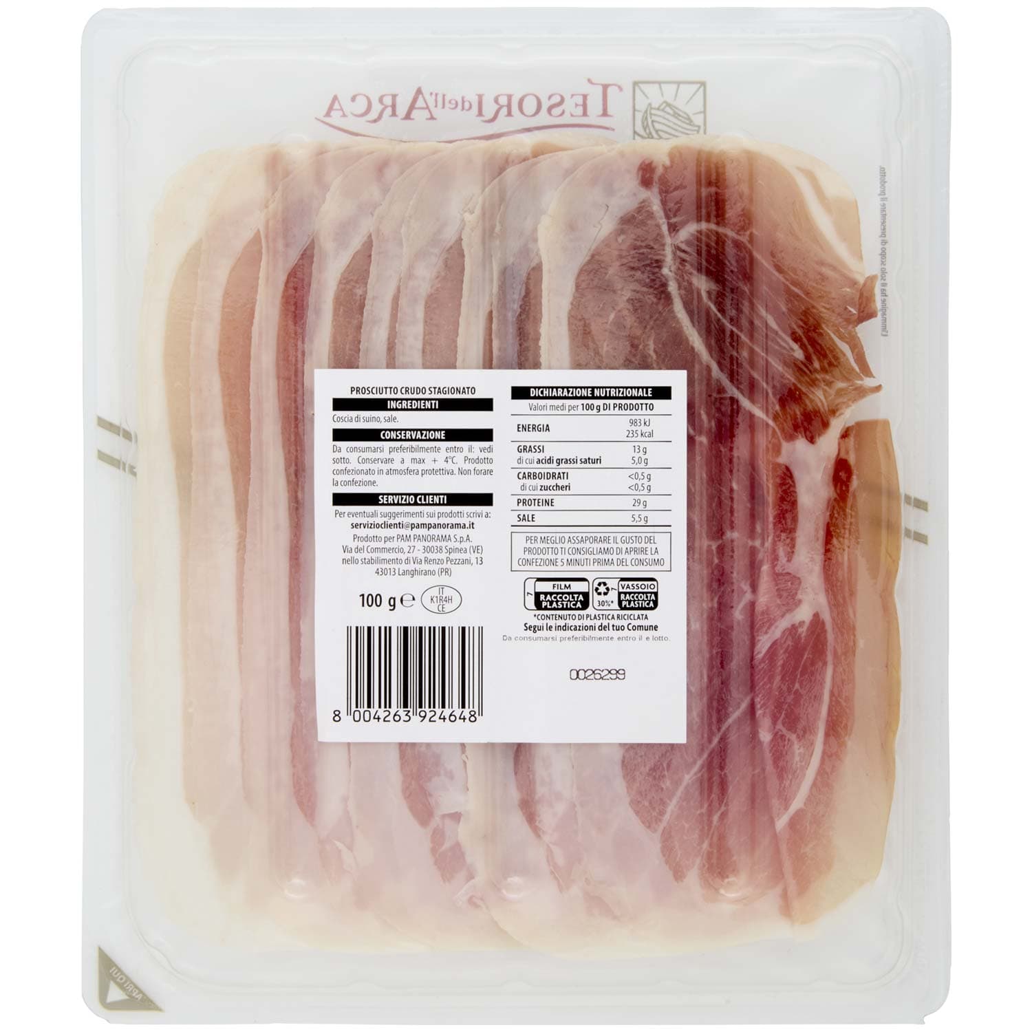 TESORI DELL'ARCA Prosciutto Crudo Stagionatura Minima 14 Mesi 100 g – immagine 5