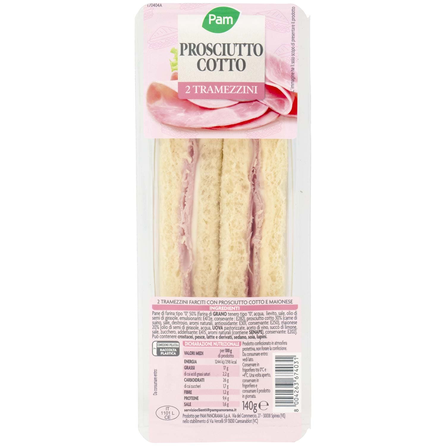 PAM PANORAMA Tramezzini Prosciutto Cotto 140 g – immagine 3