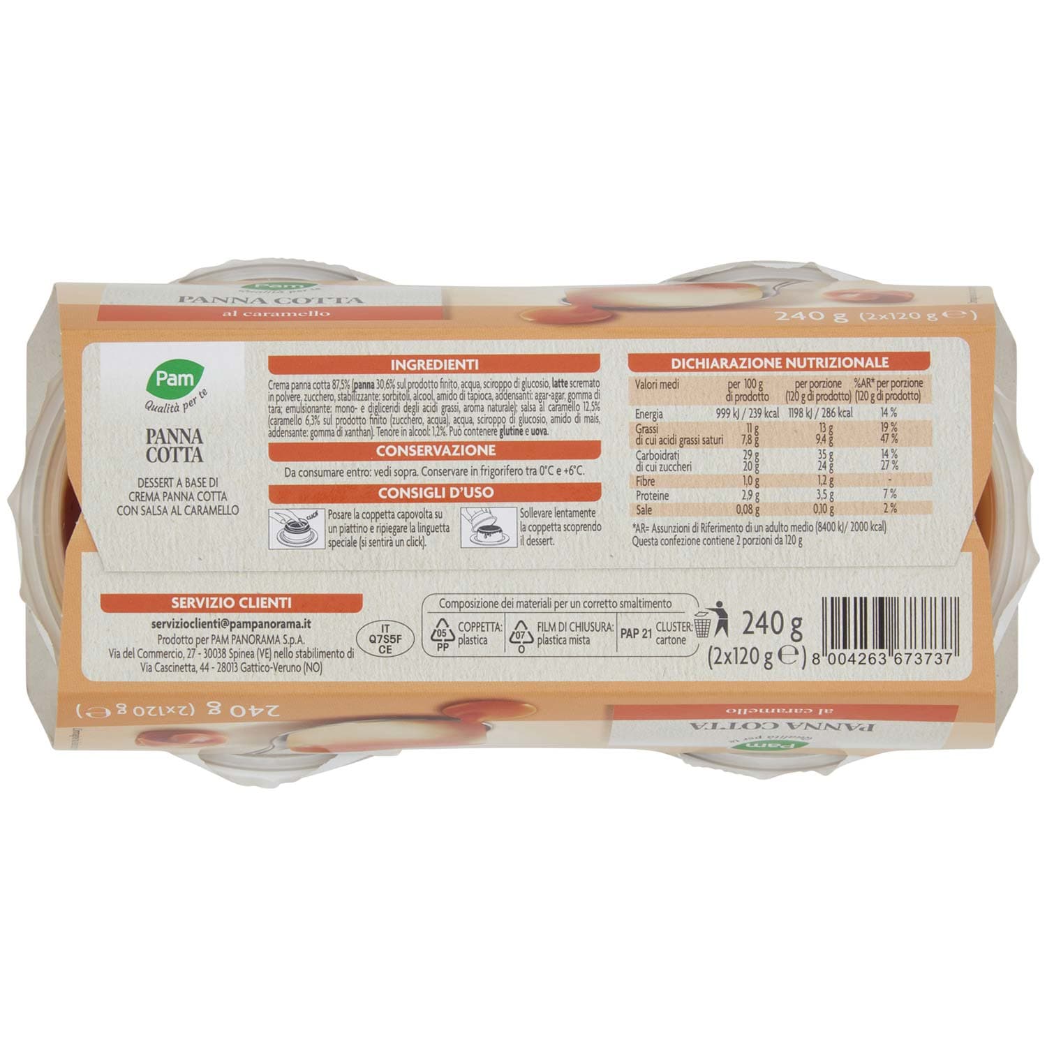 PAM PANORAMA Panna Cotta al Caramello 240g (120g x 2) – immagine 5