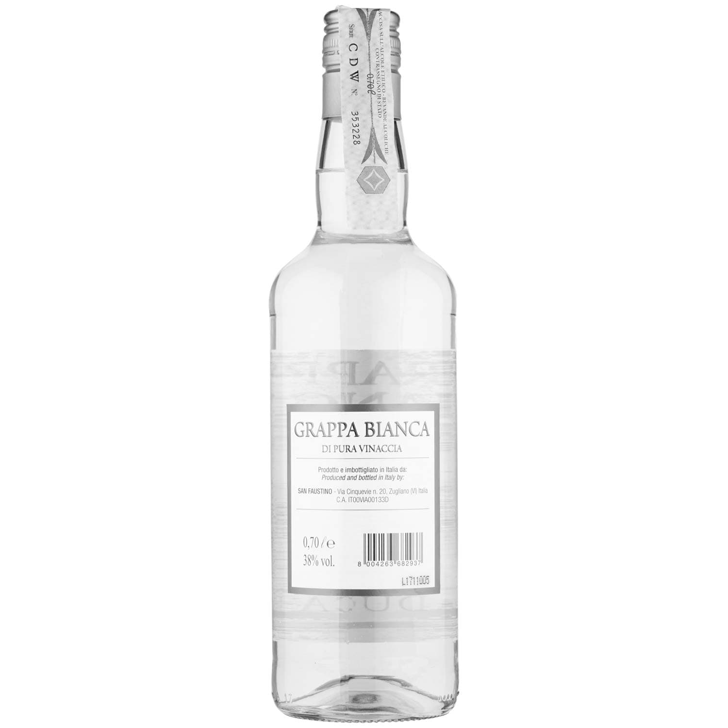Caducale Grappa Bianca di Pura Vinaccia 0,70 l – immagine 5