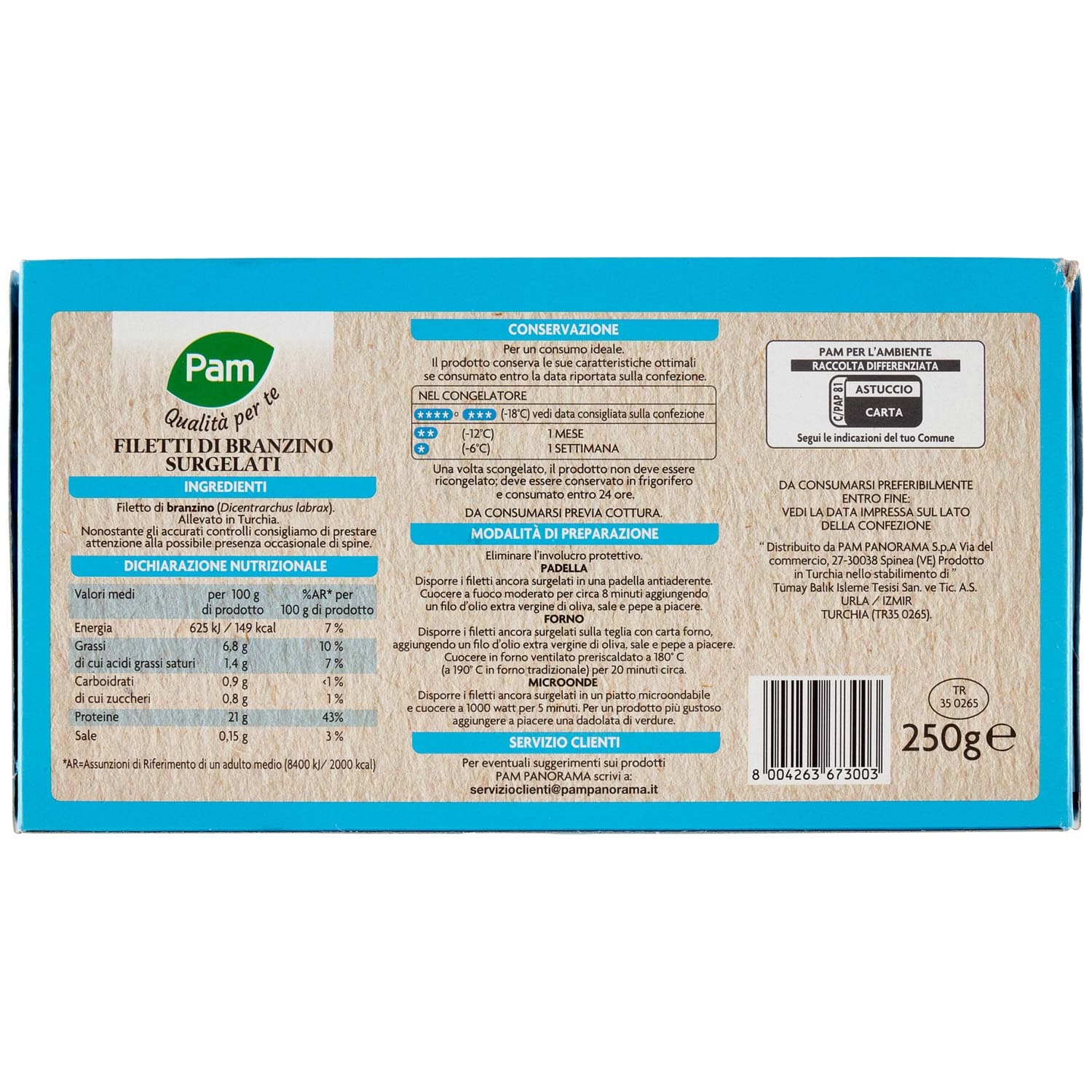 PAM PANORAMA Filetti di Branzino surgelati 250 g – immagine 5