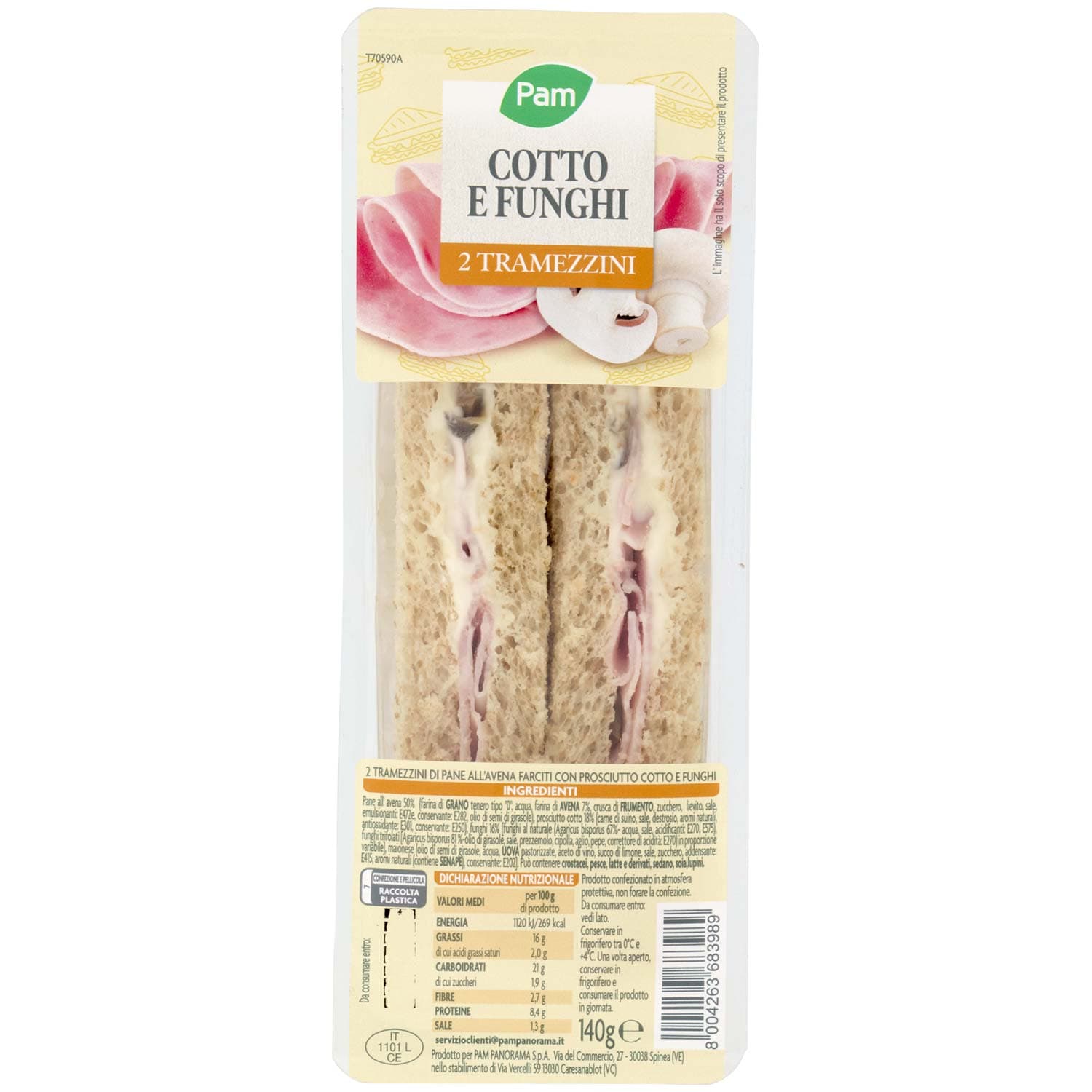 PAM PANORAMA Tramezzini Cotto e Funghi 140 g – immagine 3