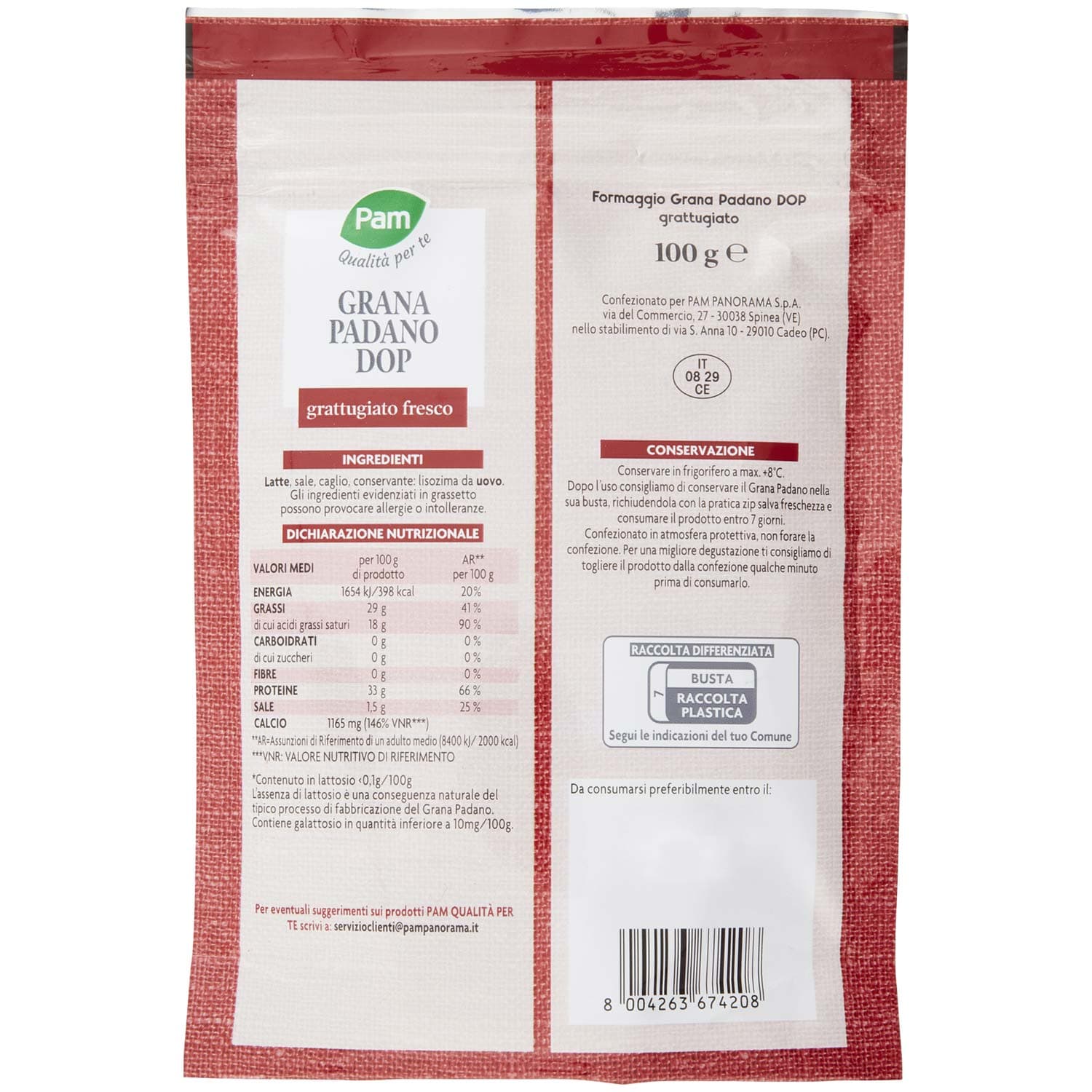PAM Qualità per te grattugiato Grana Padano DOP 100 g – immagine 5