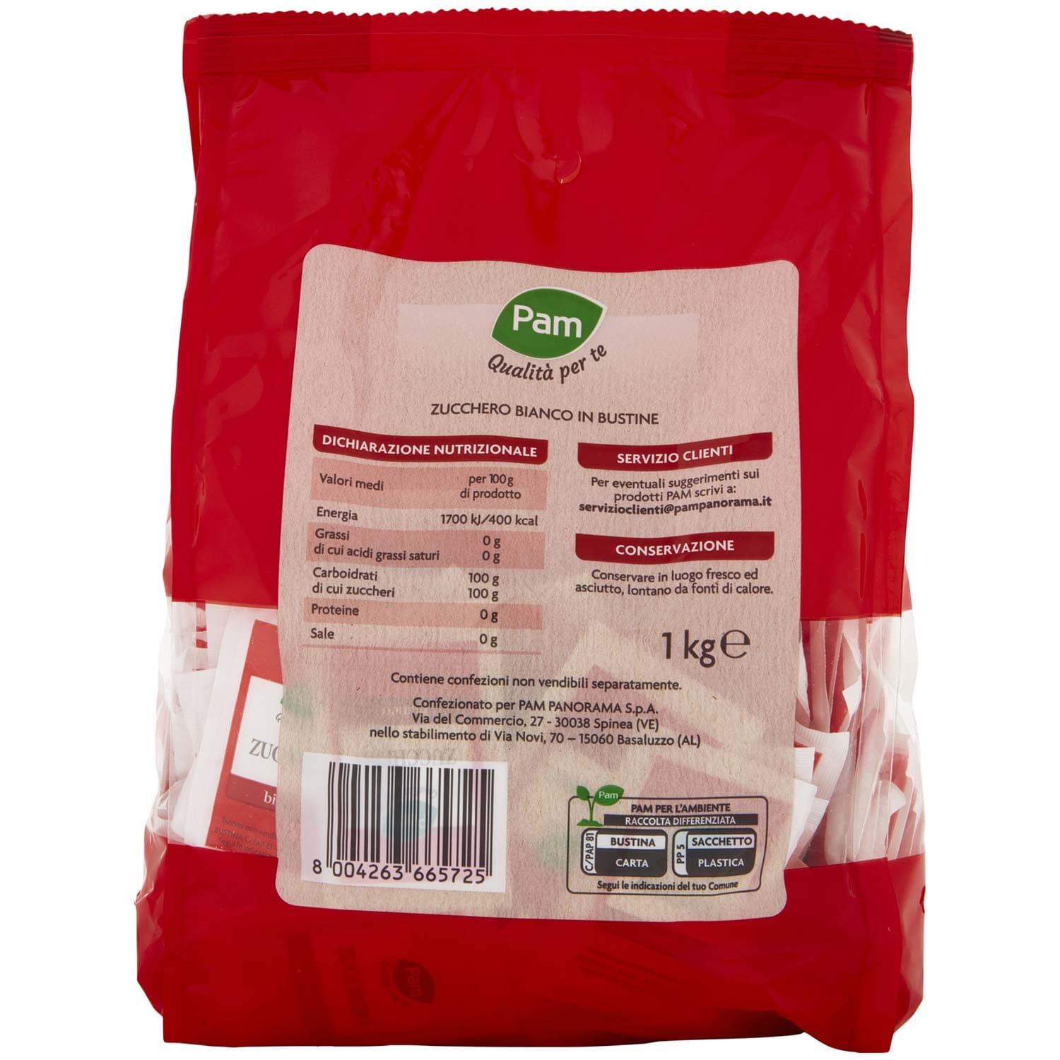 PAM PANORAMA Zucchero Bianco in bustine 1 kg – immagine 5