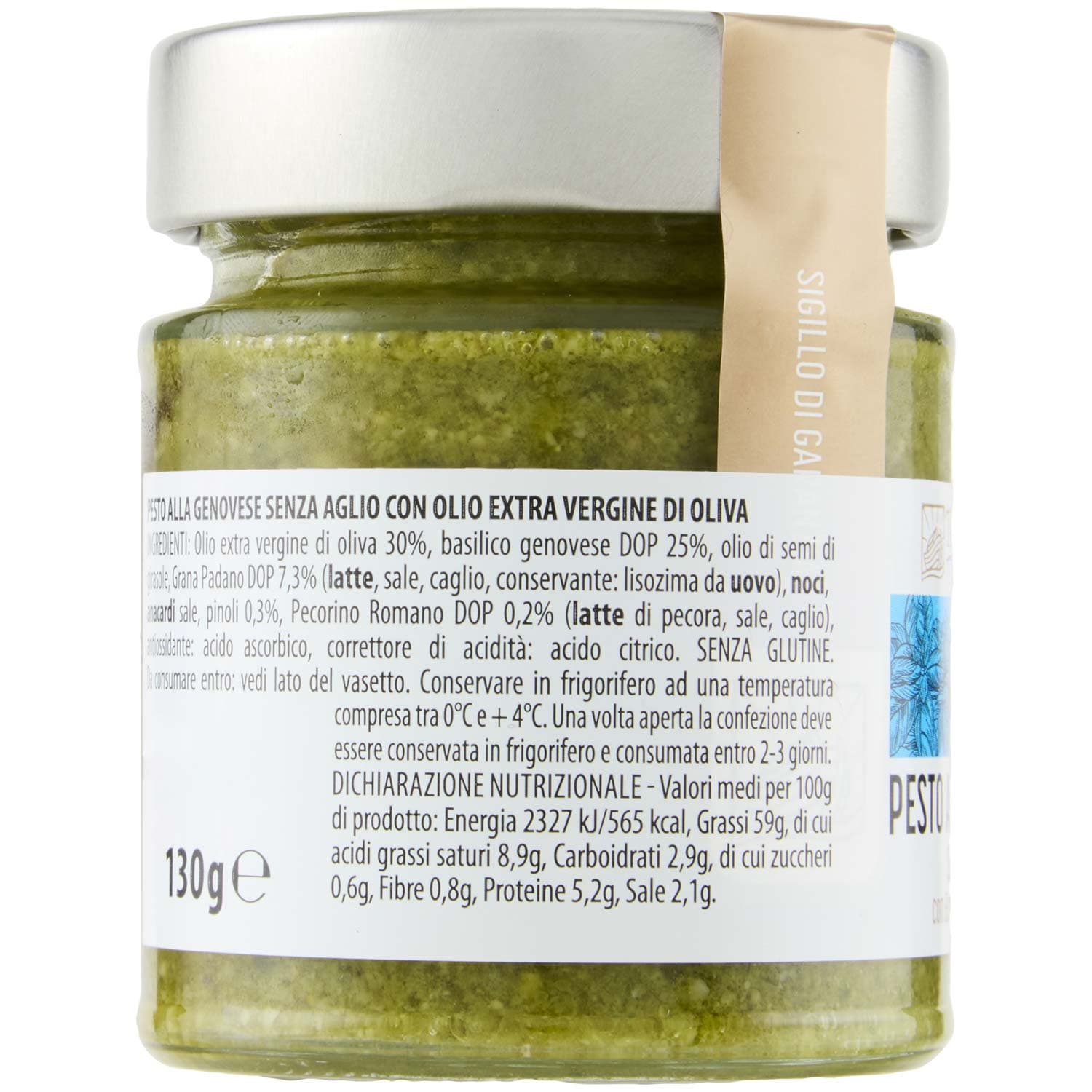 TESORI DELL'ARCA Pesto alla Genovese Senza Aglio 130 g – immagine 4