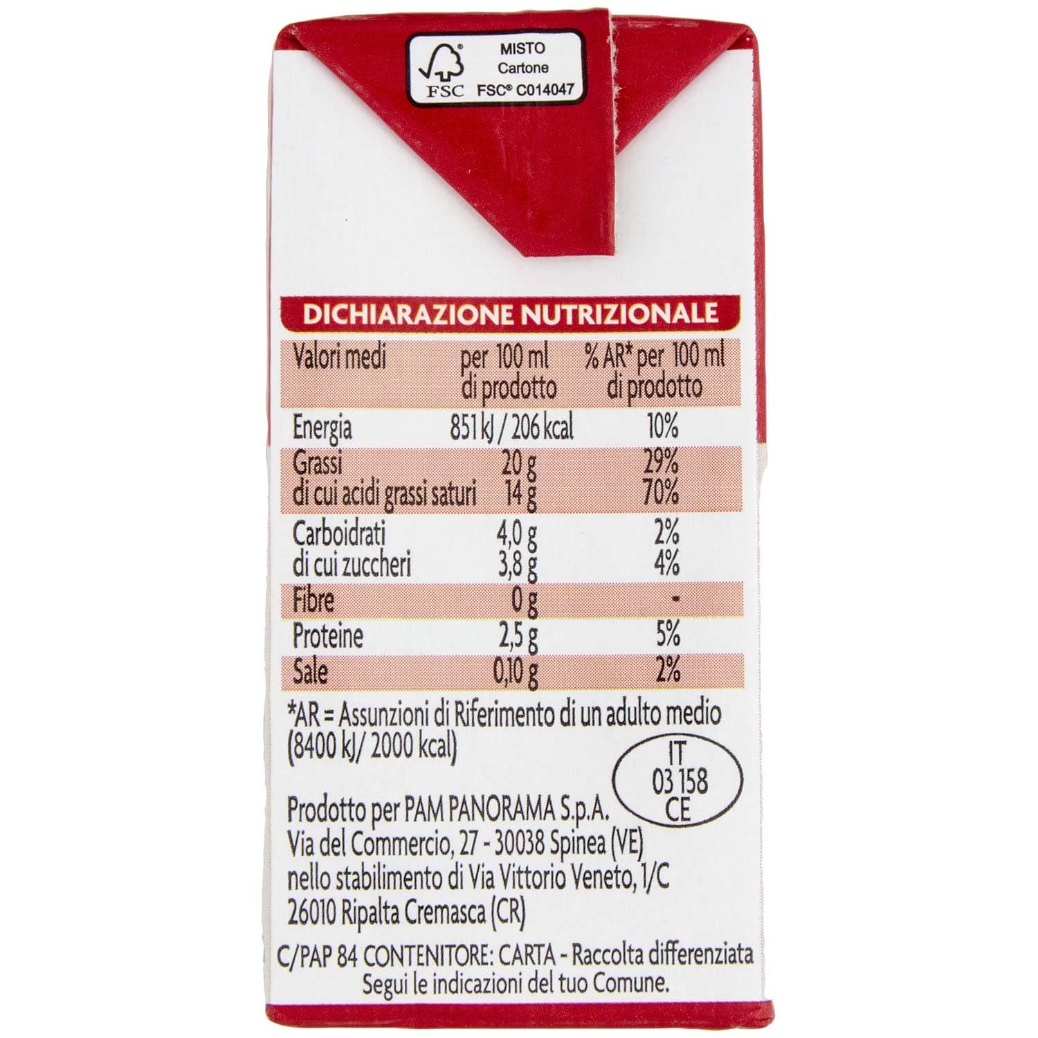 PAM Qualità per te Panna da Cucina 200 ml – immagine 4