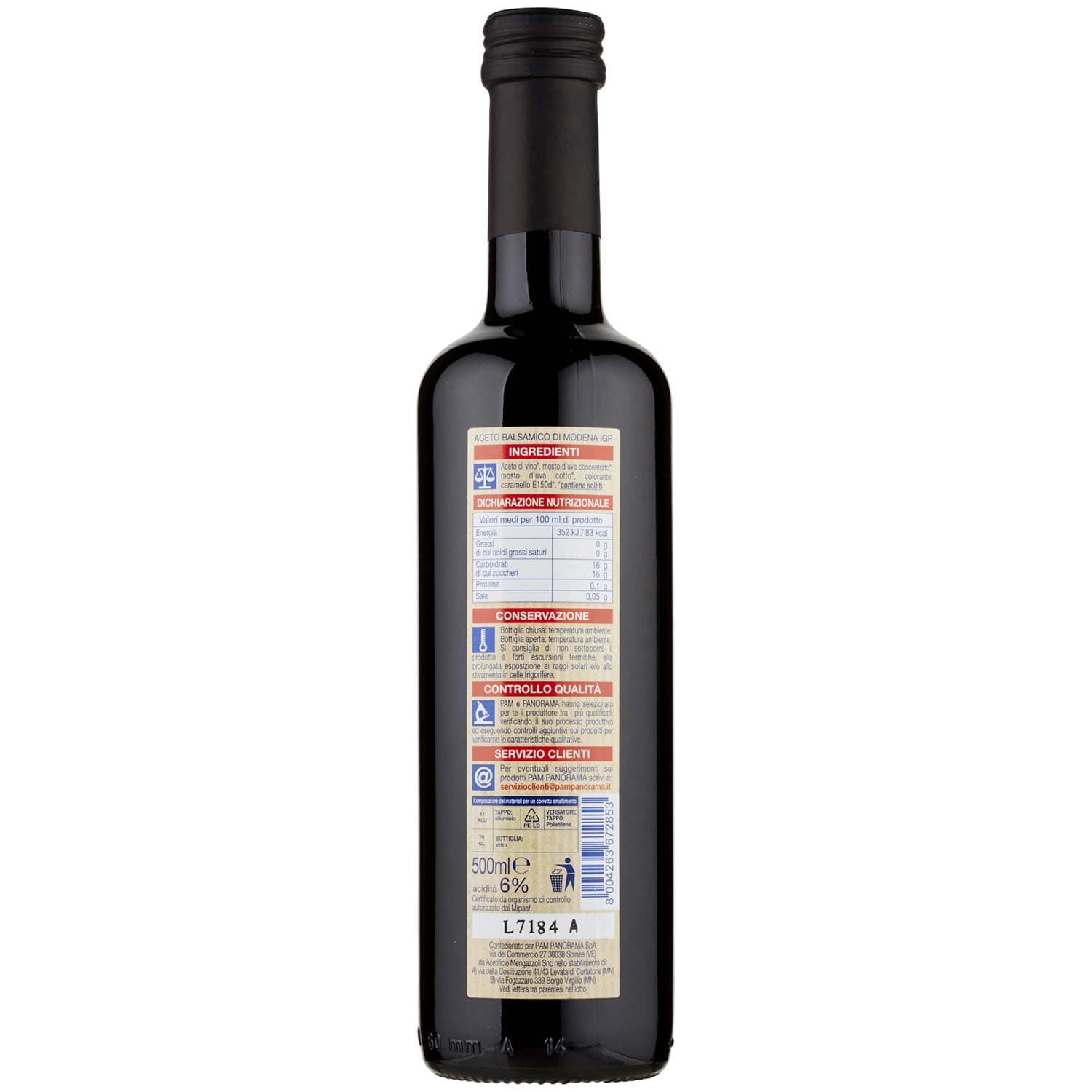 PAM PANORAMA Aceto Balsamico di Modena IGP 500 ml – immagine 5