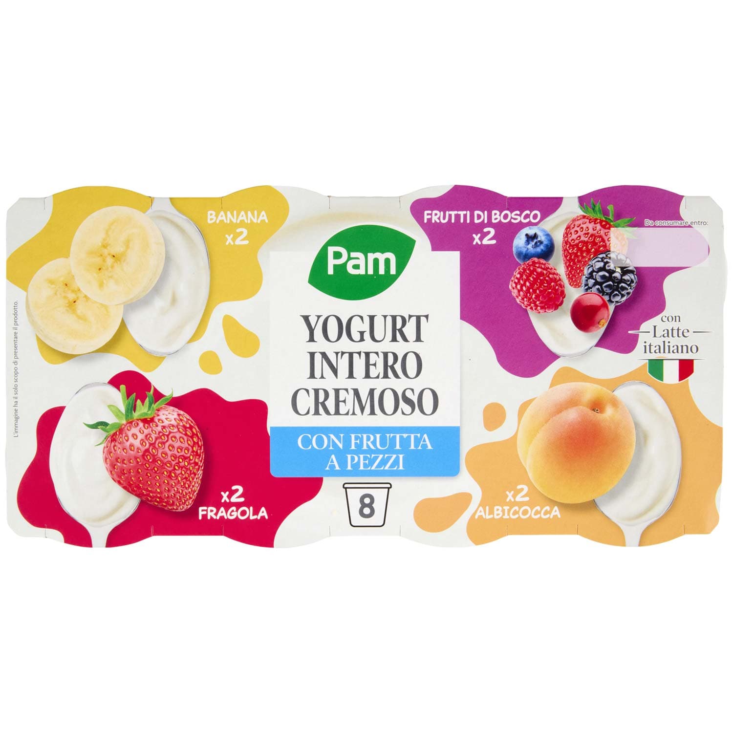 PAM Yogurt Intero Cremoso con Frutta in Pezzi 8 x 125 g – immagine 3