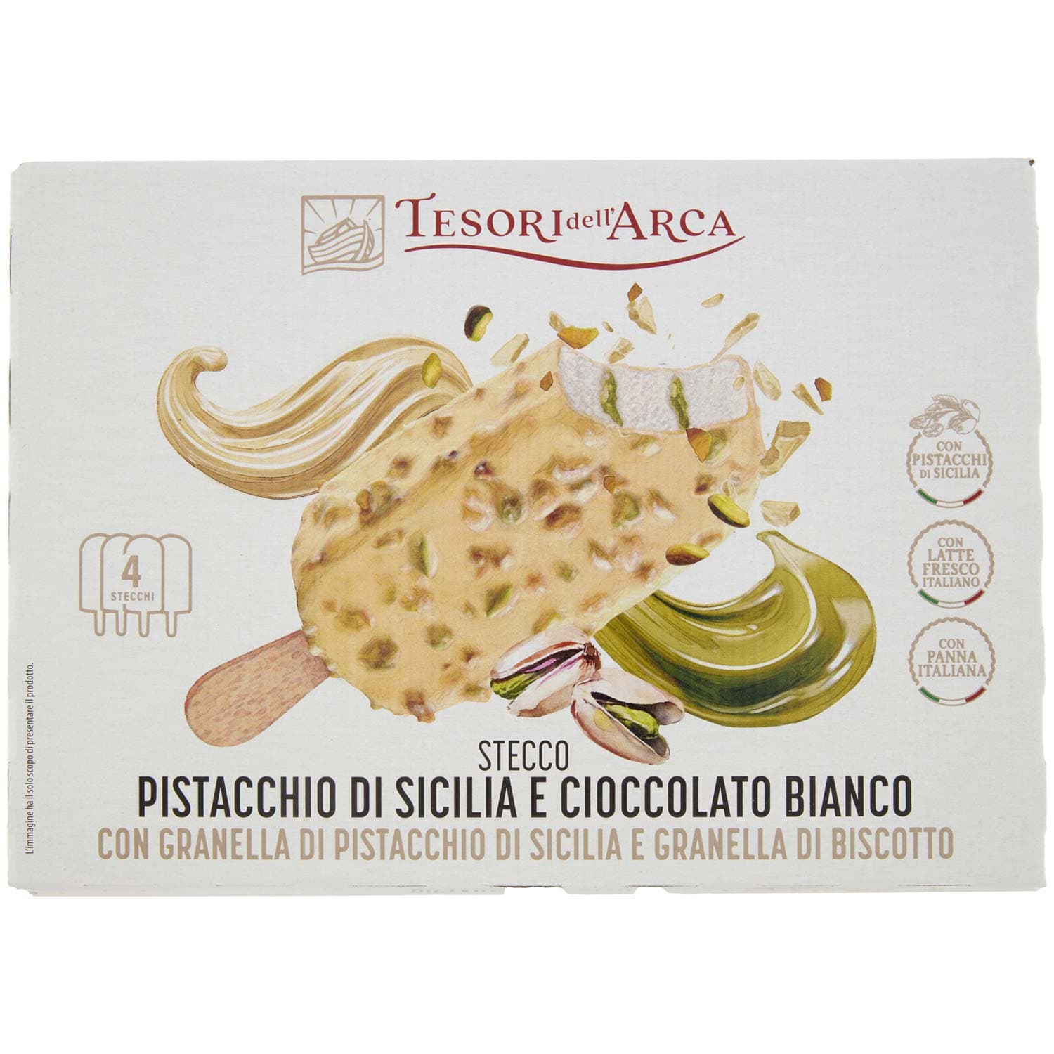 TESORI DELL'ARCA Stecco Pistacchio di Sicilia e Cioccolato Bianco 4 x 65 g – immagine 3