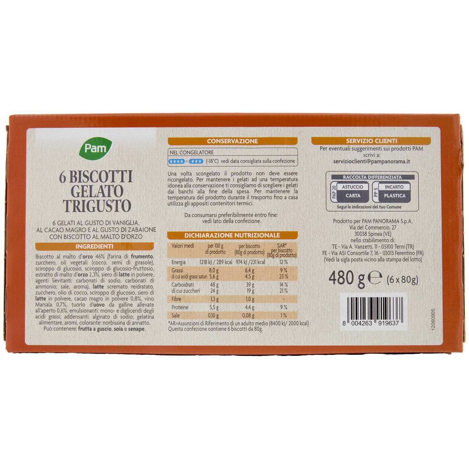 PAM Biscotto Gelato Trigusto 6 x 80 g – immagine 5