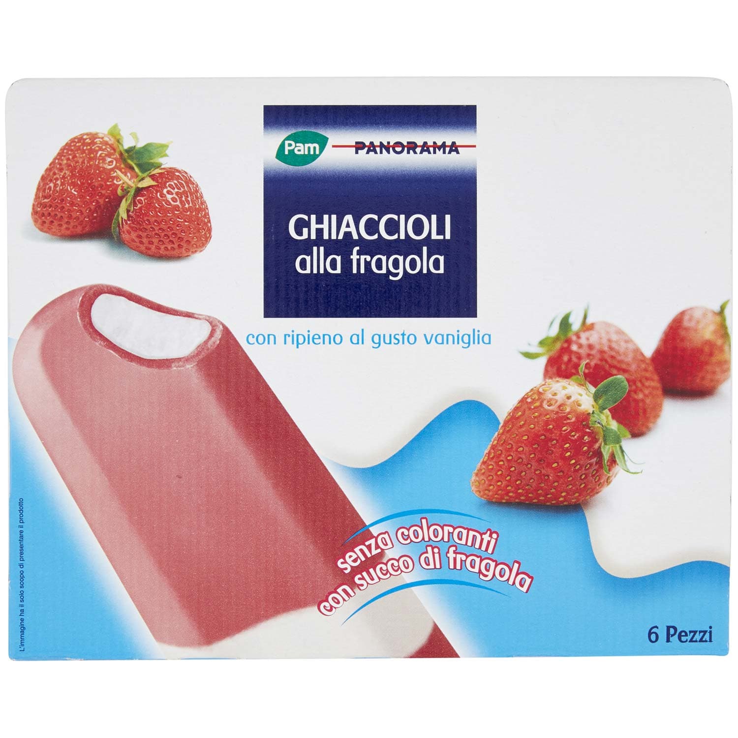 PAM PANORAMA Ghiaccioli alla fragola con ripieno al gusto vaniglia 300g (50g x 6) – immagine 3