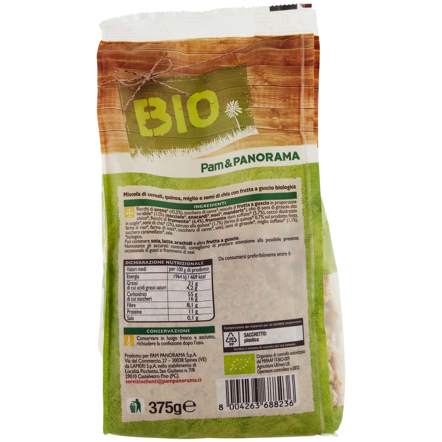BIO Granola con frutta secca Biologica 375 g – immagine 5