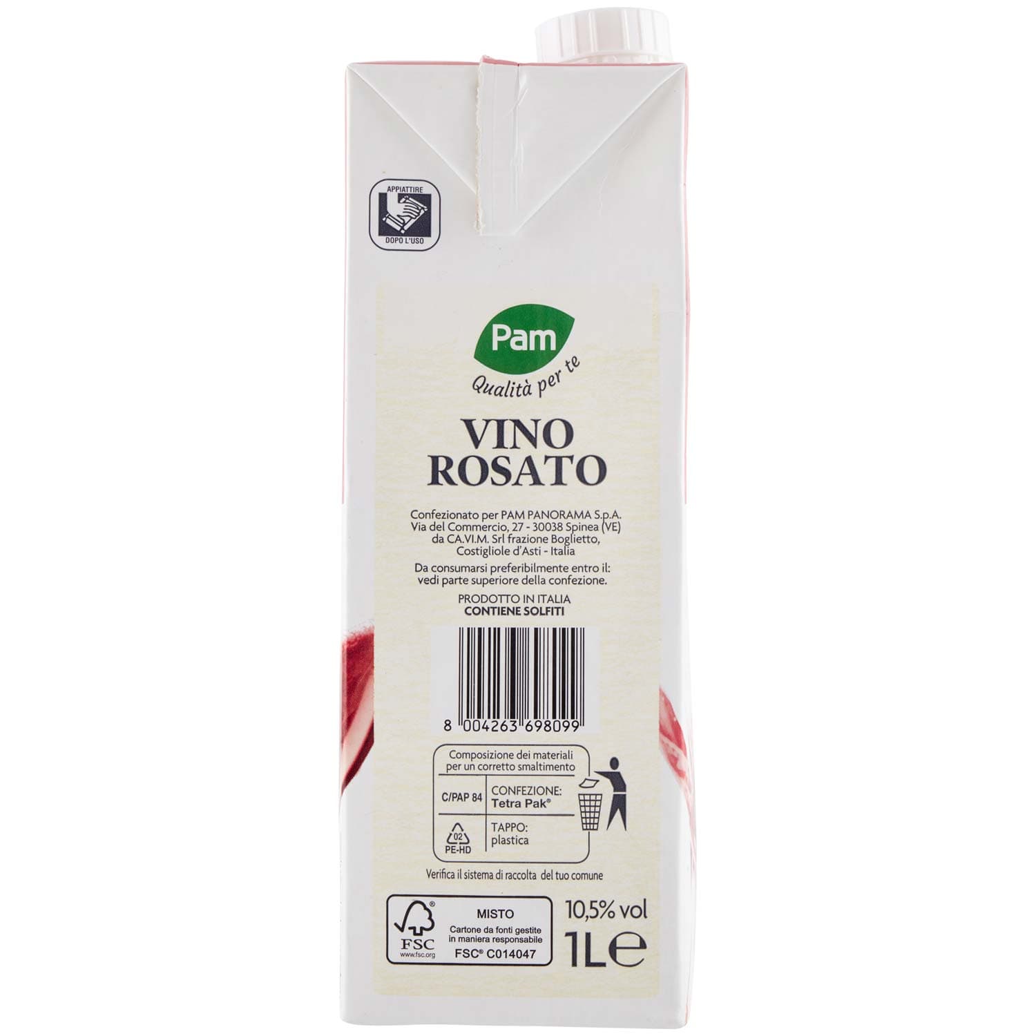 PAM Qualità per te Vino Rosato 1 L – immagine 4