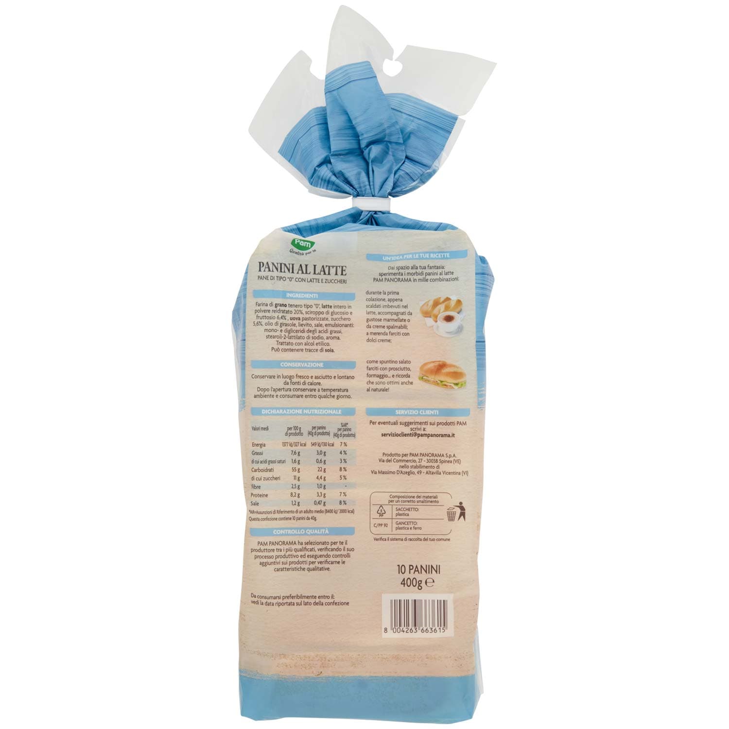 PAM PANORAMA Panini al Latte 400g (40g x 10) – immagine 5