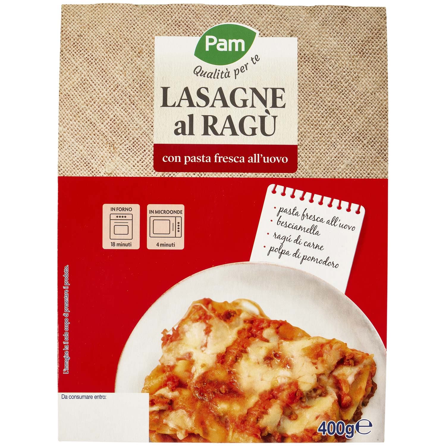 PAM PANORAMA Lasagne al ragù 400 g – immagine 3