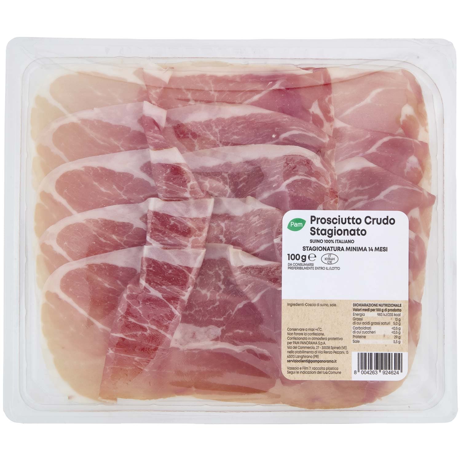 PAM Prosciutto Crudo Stagionato Stagionatura Minima 14 Mesi 100 g – immagine 3
