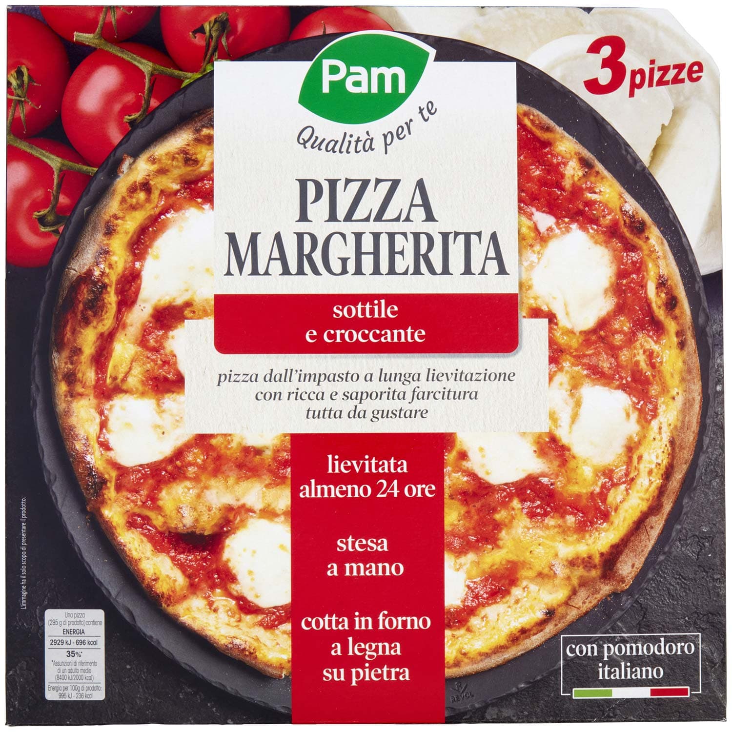 PAM PANORAMA 3 Pizze Margherita surgelate 900g (300g x 3) – immagine 3