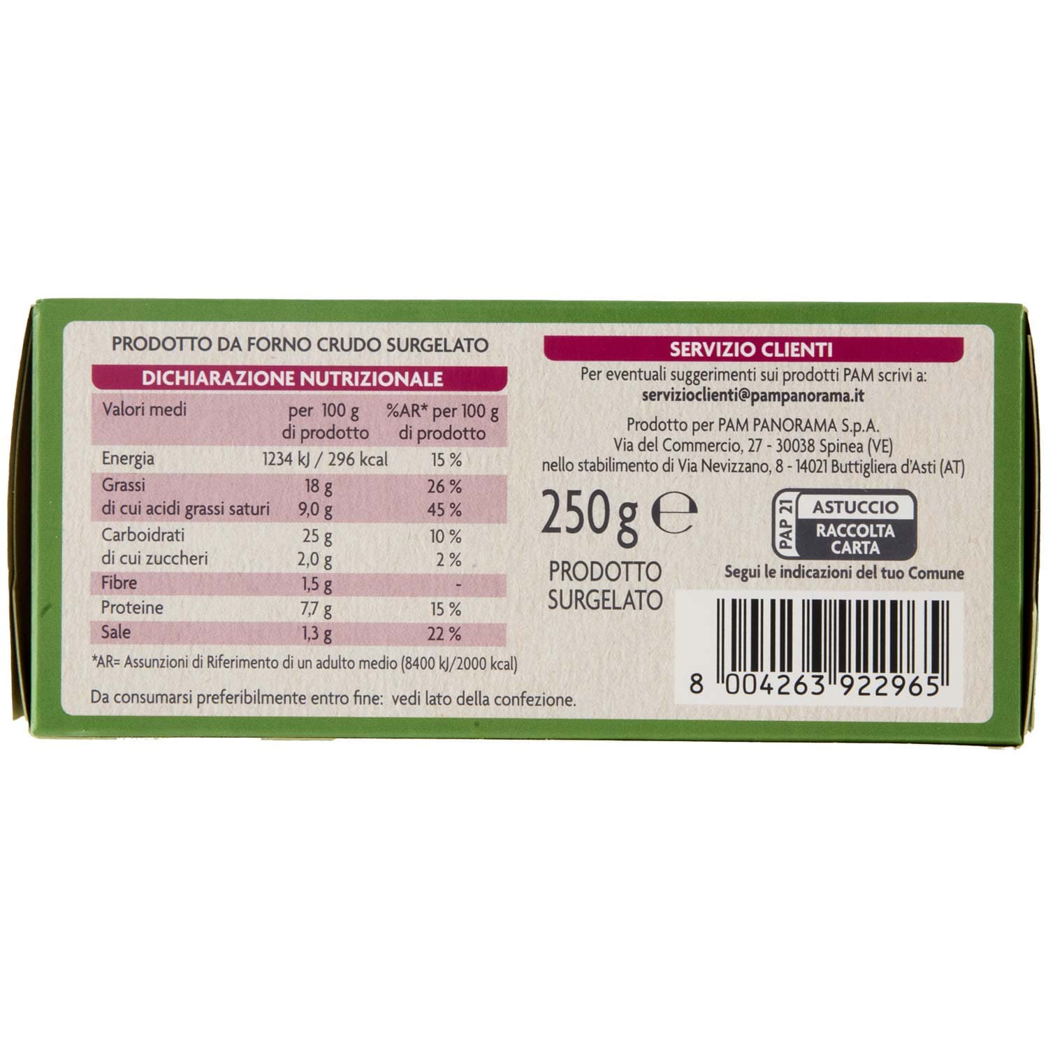 PAM Salatini Assortiti Würstel, Prosciutto Cotto, Spinaci e Ricotta surgelati 250 g – immagine 8