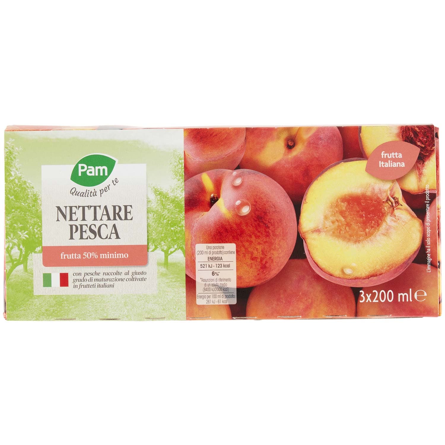 PAM PANORAMA Succo e Polpa di Pesca 600 ml (200ml x 3) – immagine 3