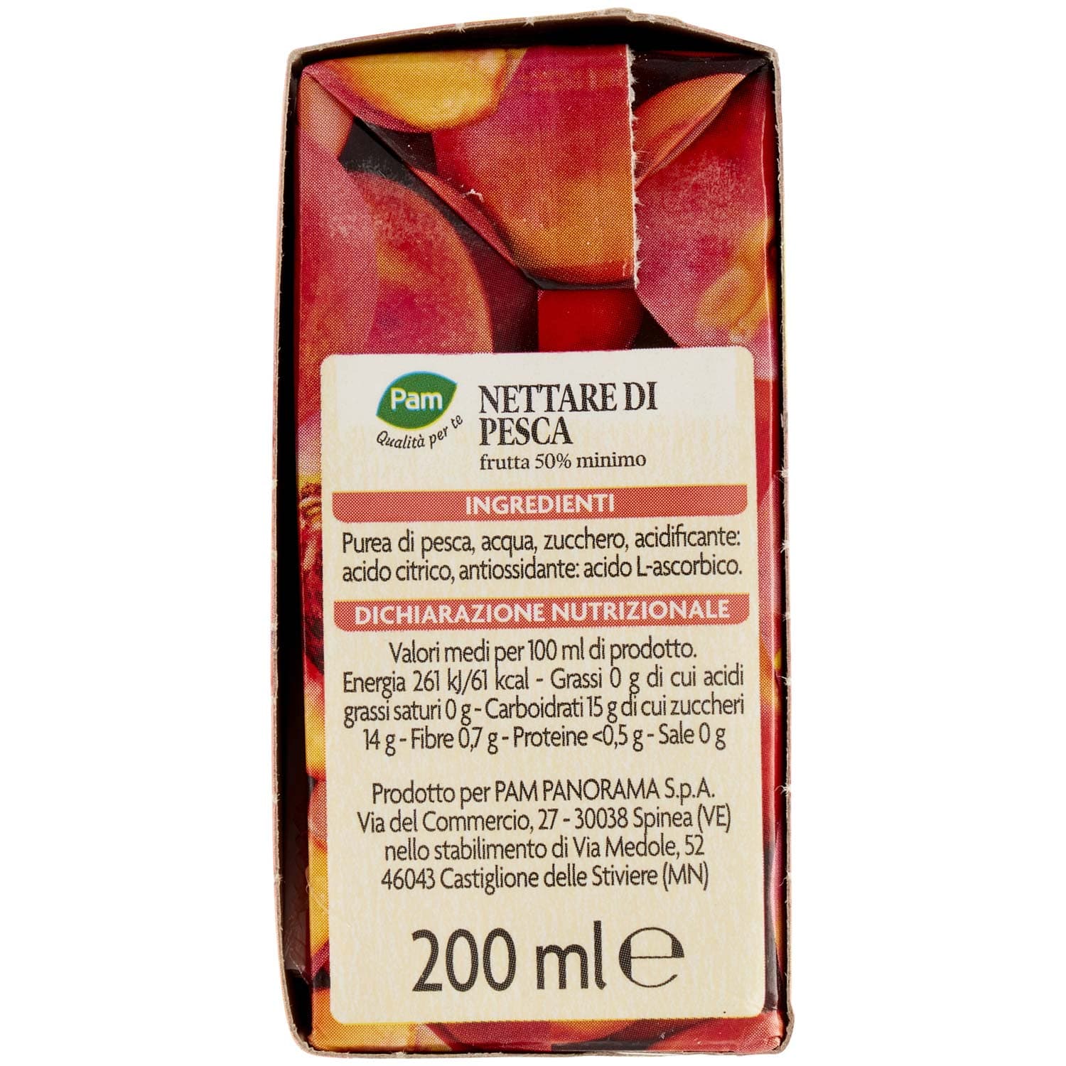PAM PANORAMA Succo e Polpa di Pesca 600 ml (200ml x 3) – immagine 4