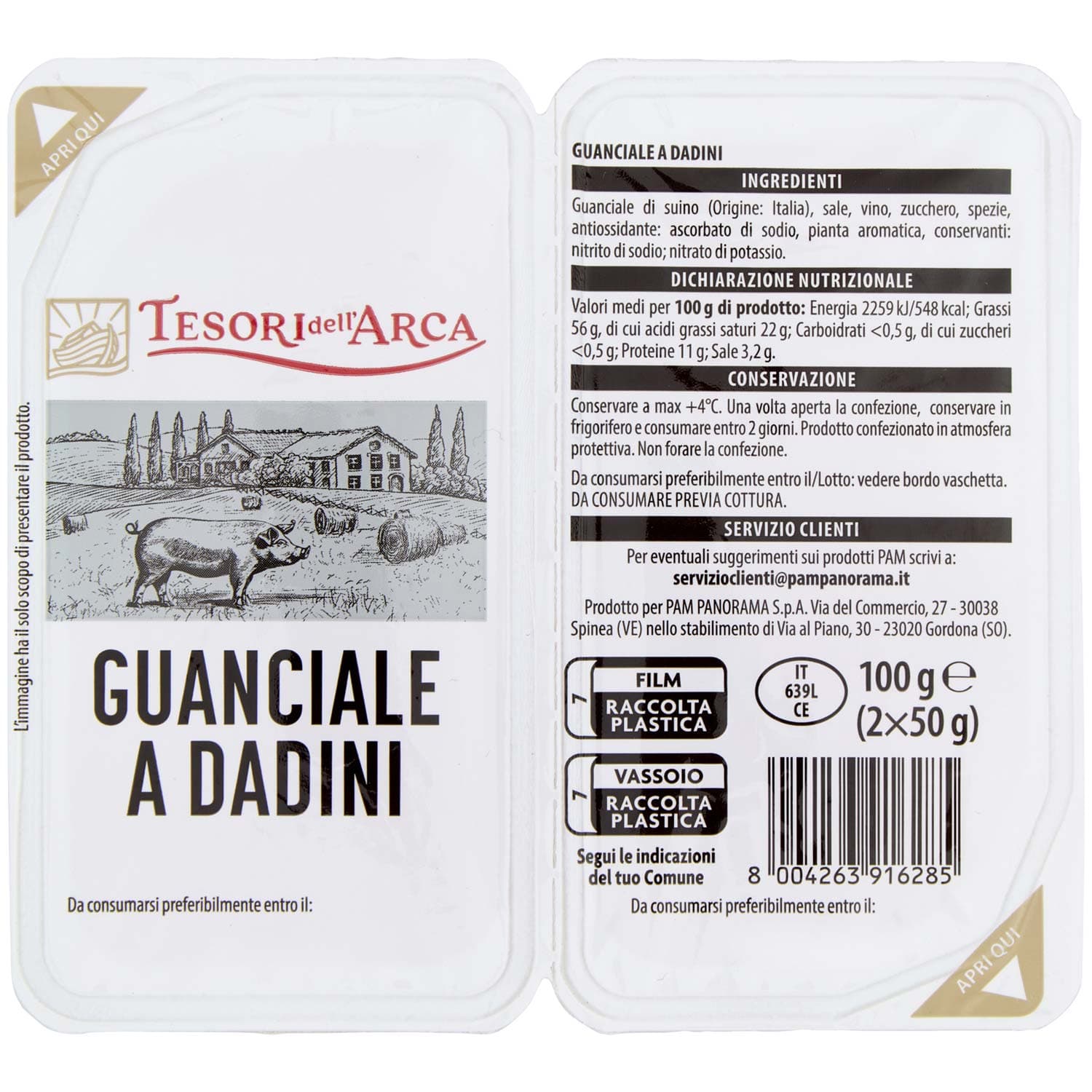 TESORI DELL'ARCA Guanciale a Dadini 2 x 50 g – immagine 3