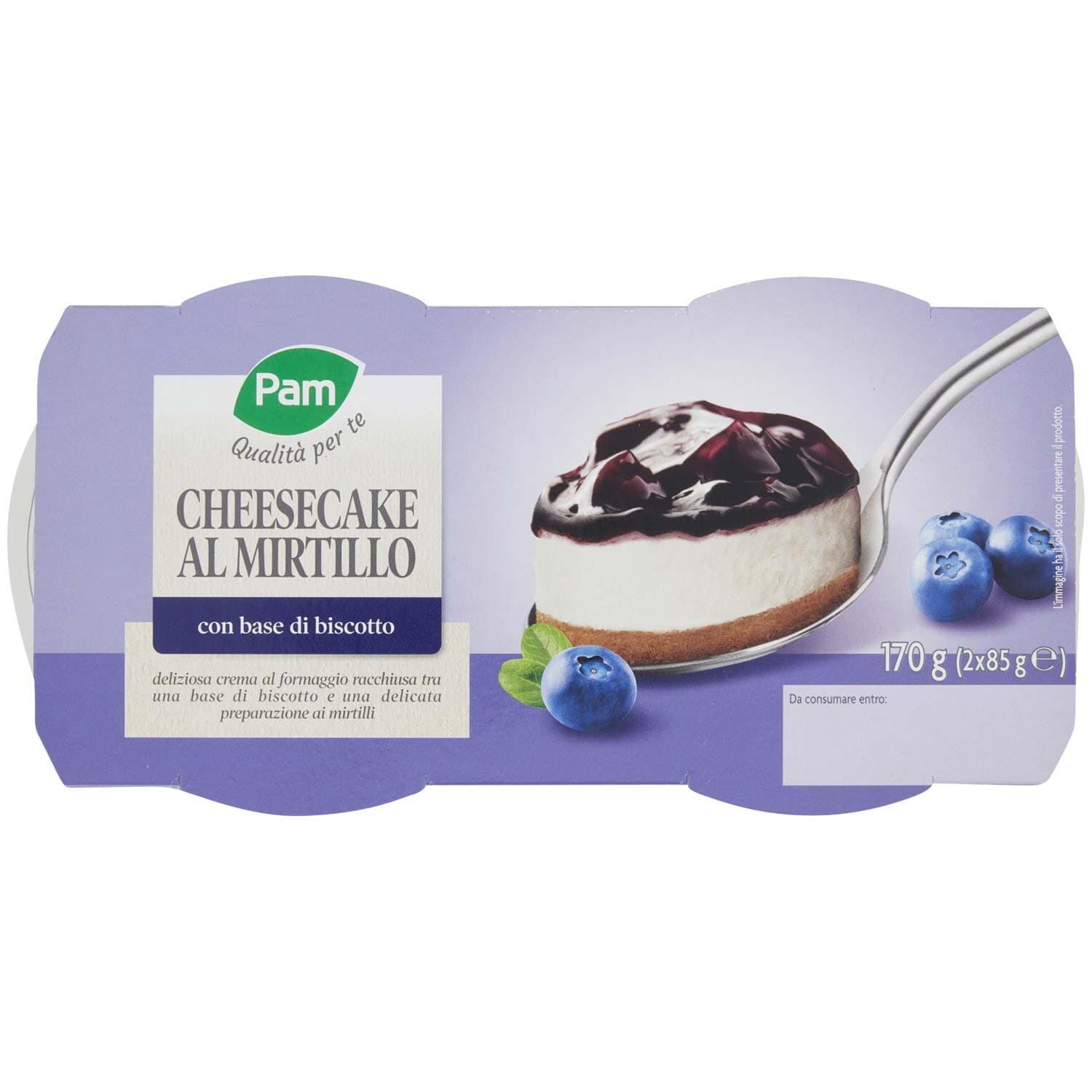 PAM Qualità per te Cheesecake al Mirtillo 2 x 85 g – immagine 3