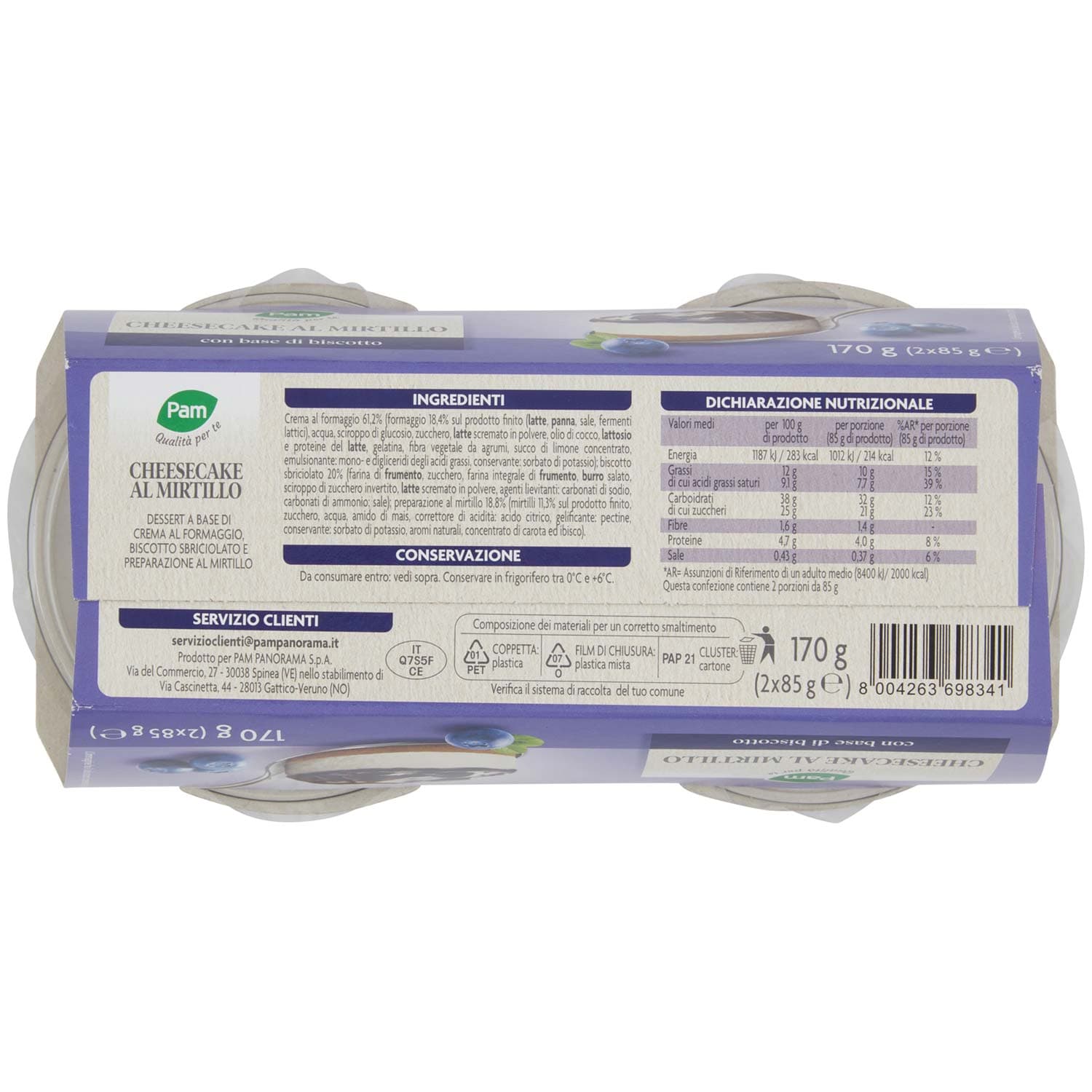PAM Qualità per te Cheesecake al Mirtillo 2 x 85 g – immagine 5