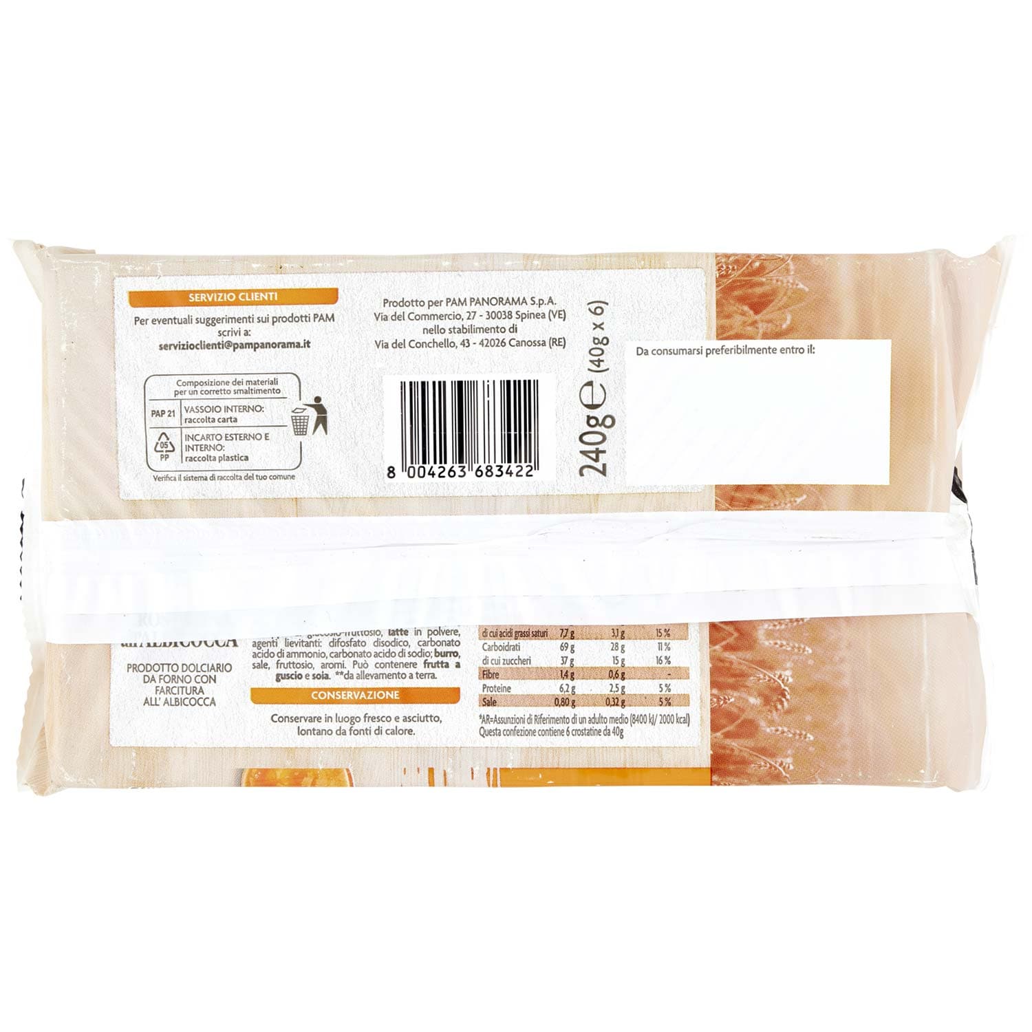 PAM PANORAMA Crostatina all'albicocca 240g (40g x 6) – immagine 5