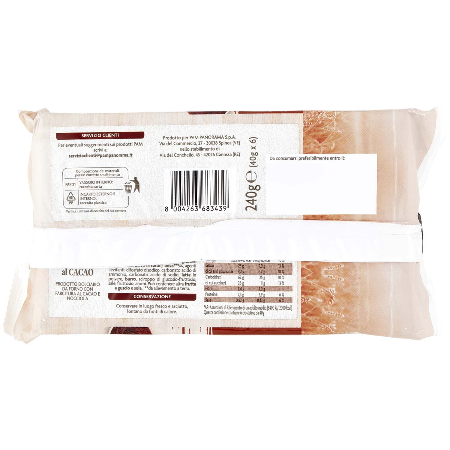 PAM PANORAMA Crostatina al cacao 240g (40g x 6) – immagine 5