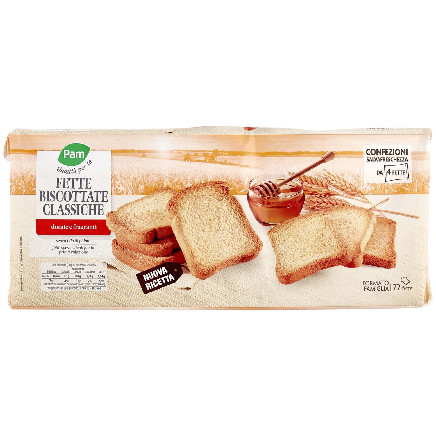 PAM Qualità per te Fette Biscottate Classiche 18 x 36 g – immagine 3