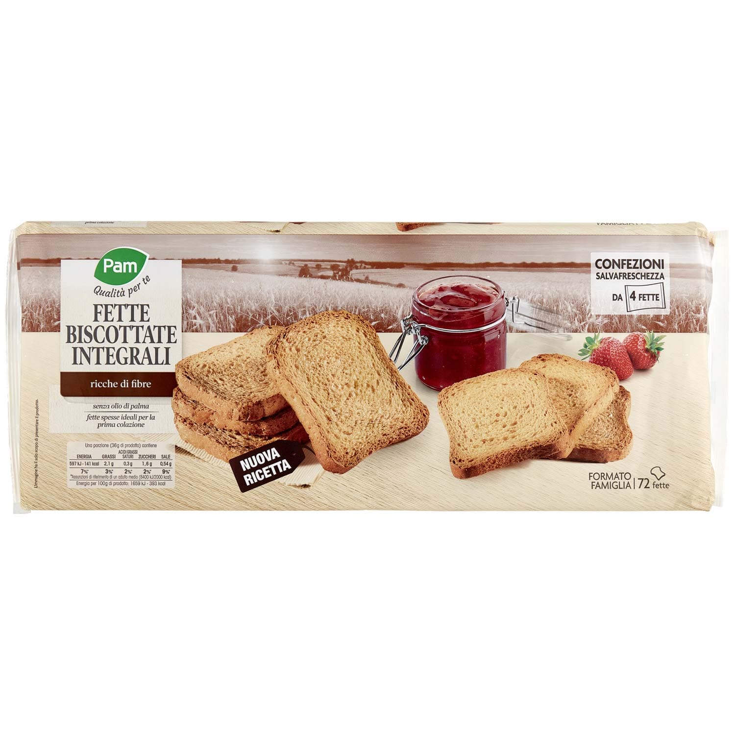 PAM Qualità per te Fette Biscottate Integrali 18 x 36 g – immagine 3