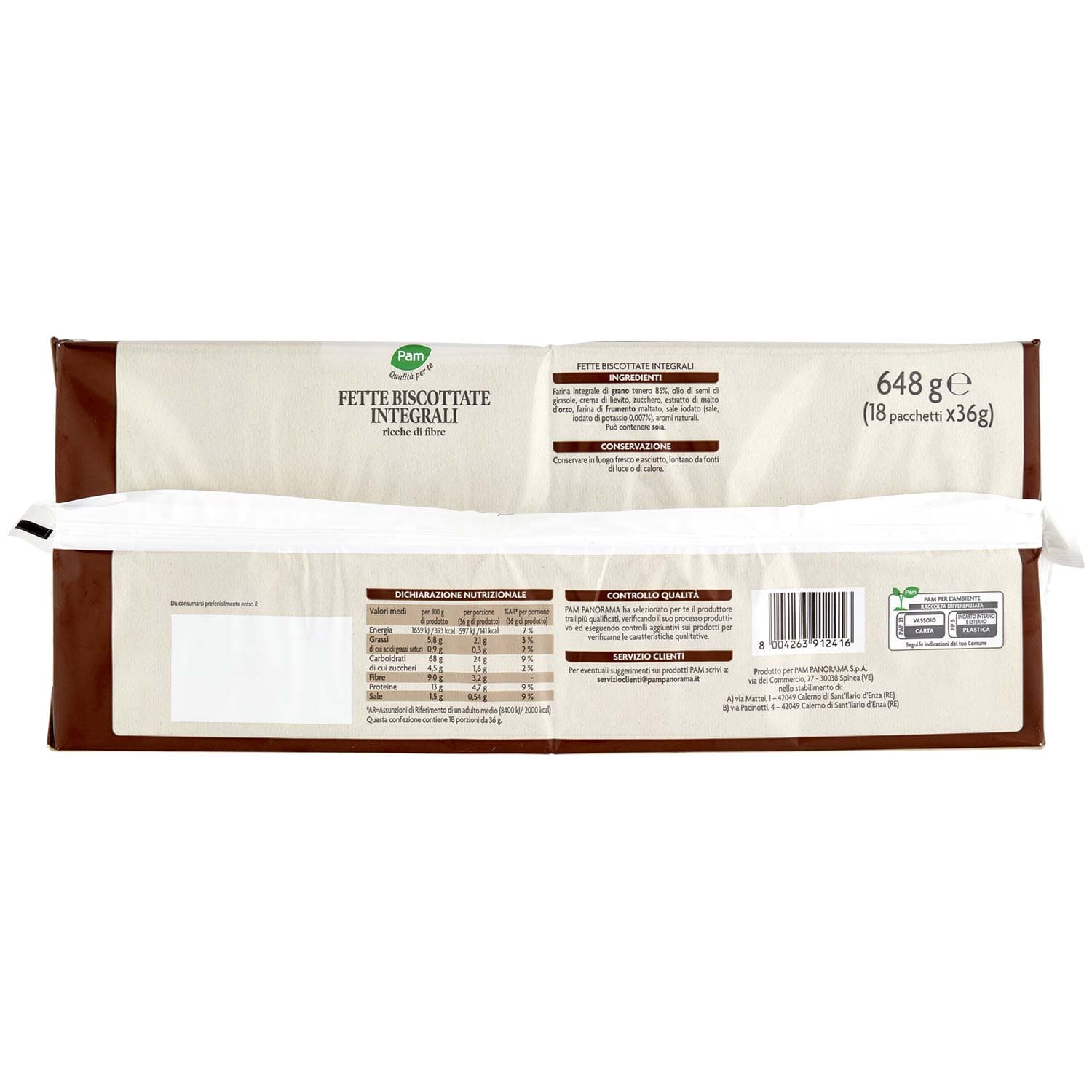 PAM Qualità per te Fette Biscottate Integrali 18 x 36 g – immagine 5