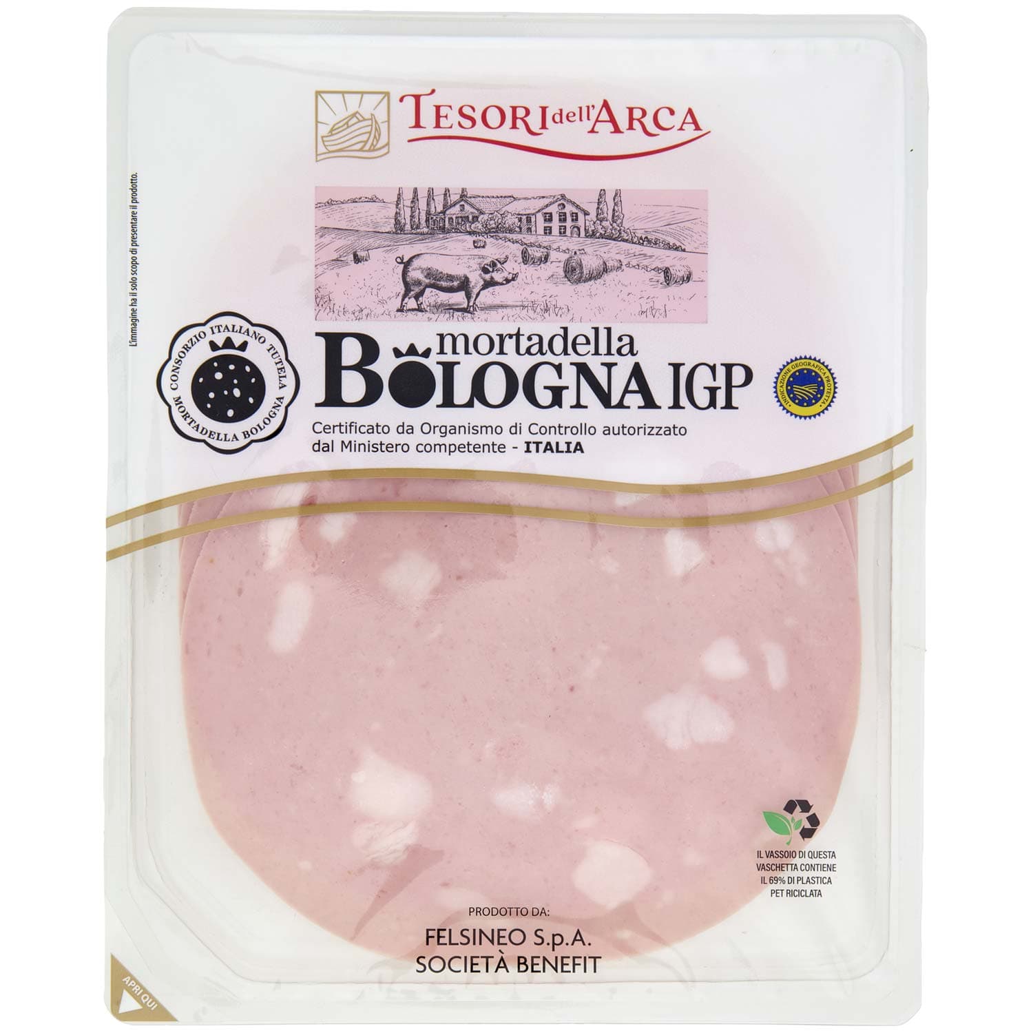 TESORI DELL'ARCA mortadella Bologna IGP 120 g – immagine 3