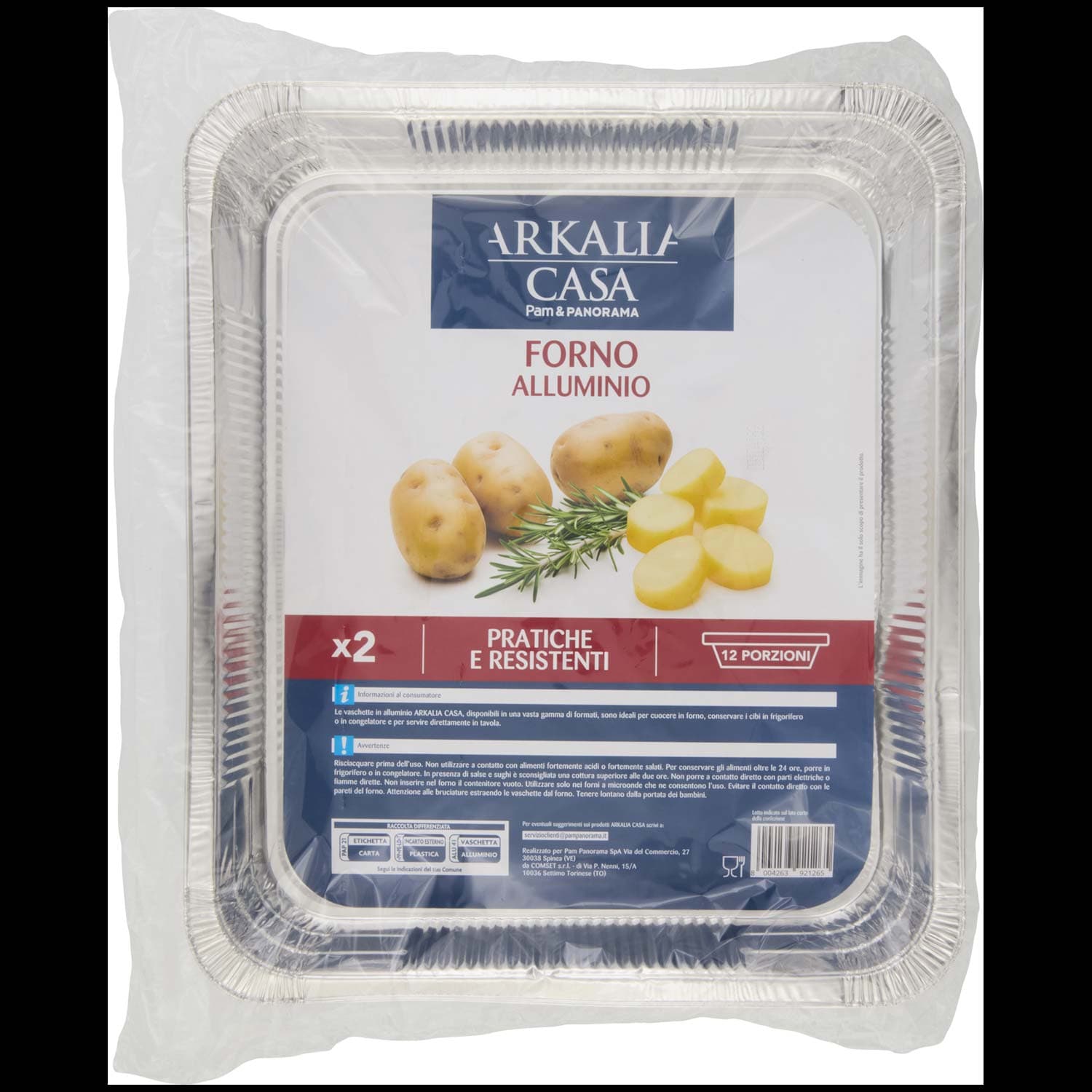 ARKALIA CASA Vaschette Forno Alluminio 12 Porzioni 2 pz – immagine 3