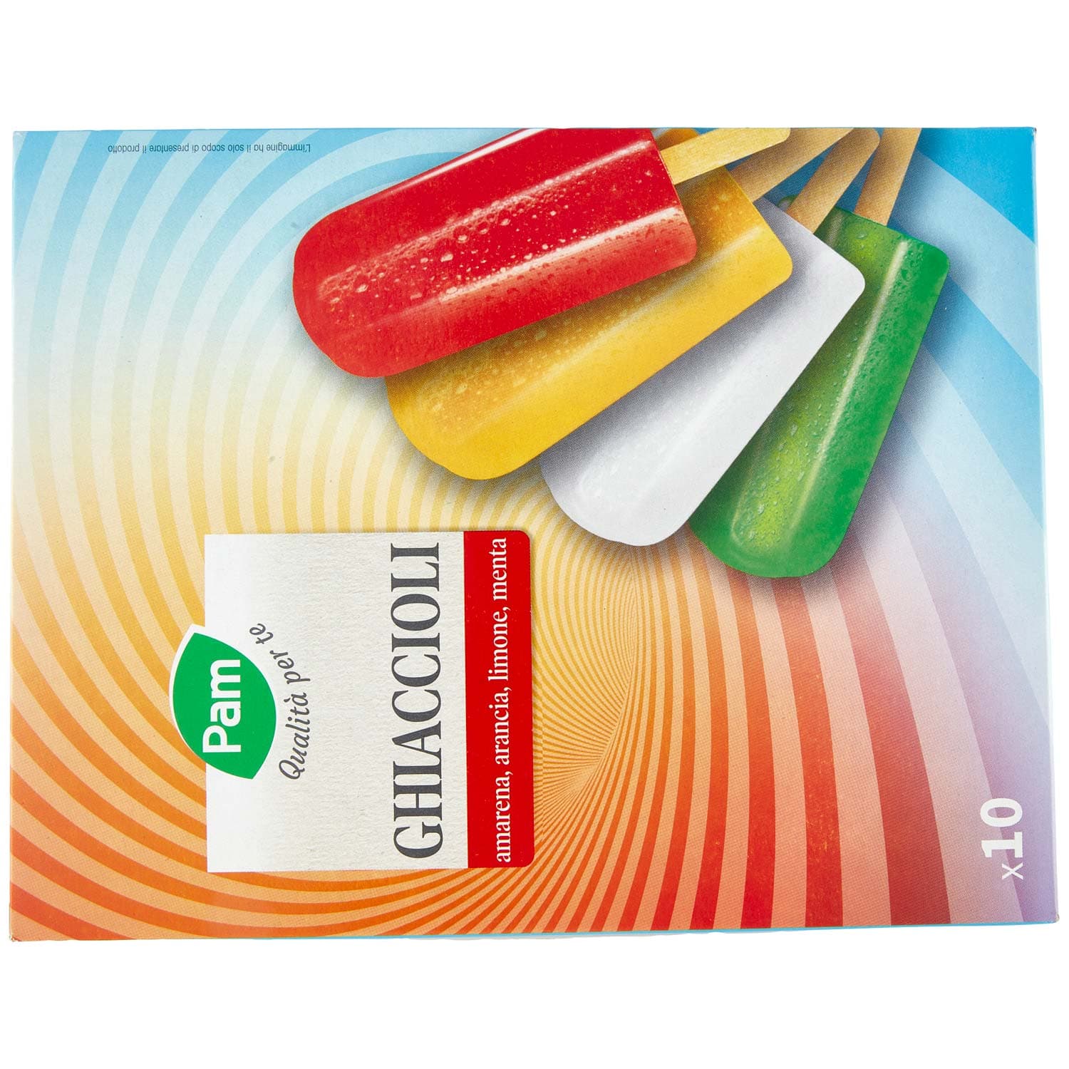 PAM Qualità per te Ghiaccioli amarena, arancia, limone, menta 10 x 70 g Ghiacciolo all'amarena: Ghiacciolo all'arancia: Ghiacciolo al limone: Ghiacciolo al gusto menta: – immagine 5