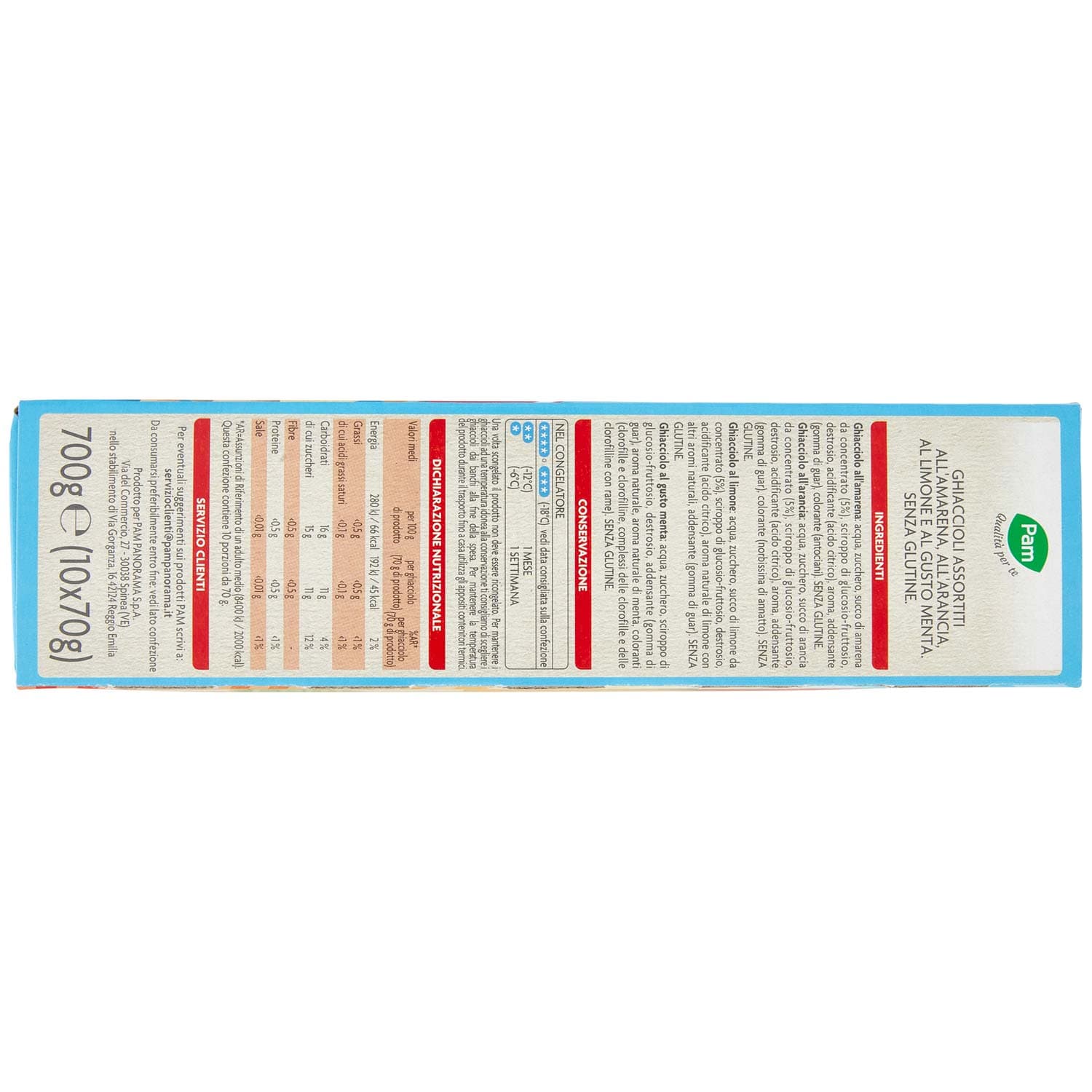 PAM Qualità per te Ghiaccioli amarena, arancia, limone, menta 10 x 70 g Ghiacciolo all'amarena: Ghiacciolo all'arancia: Ghiacciolo al limone: Ghiacciolo al gusto menta: – immagine 7