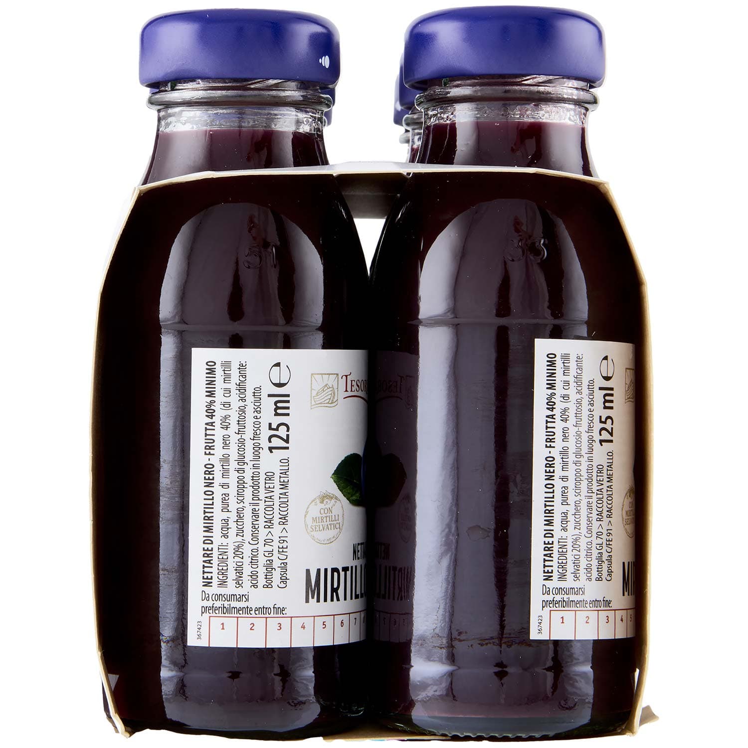 TESORI DELL'ARCA Nettare Mirtillo Nero 6 x 125 ml – immagine 4
