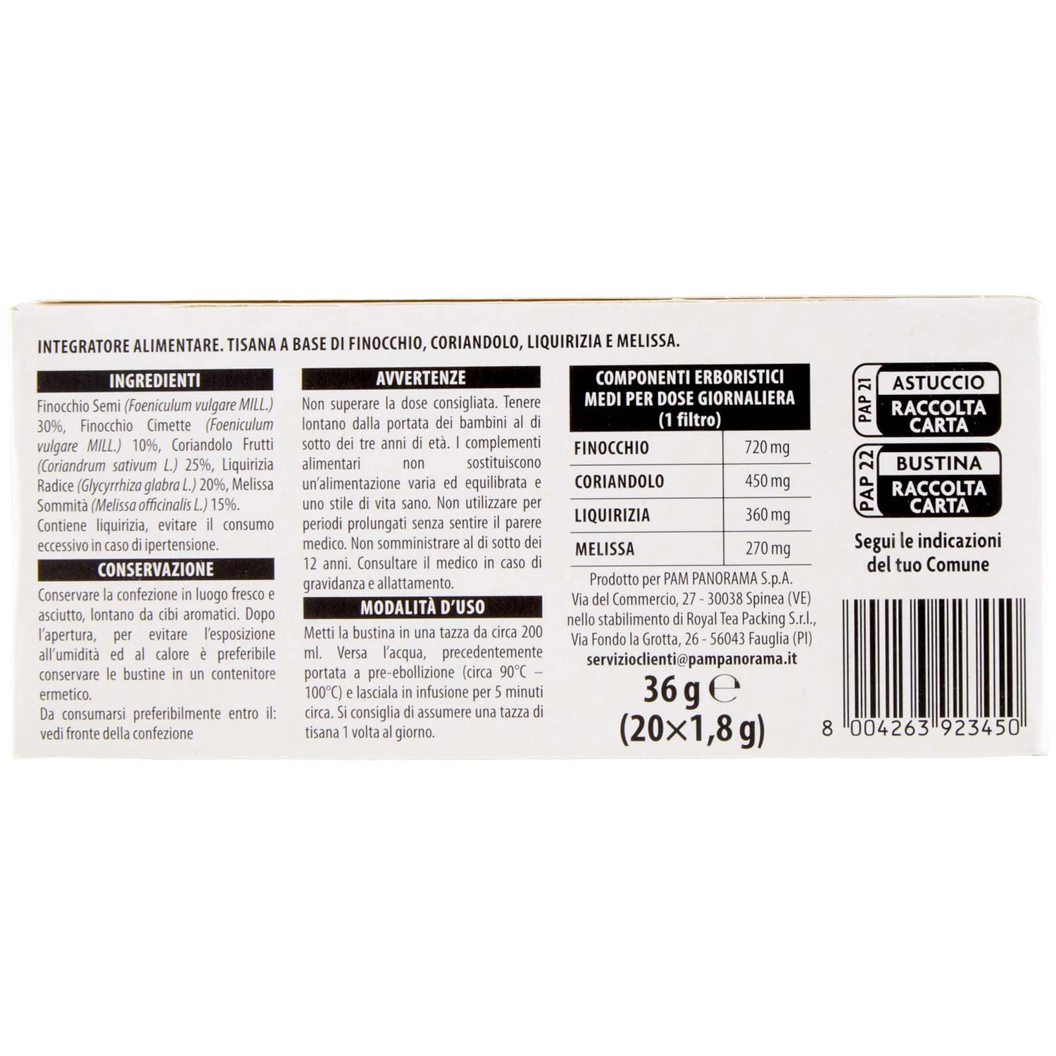 TESORI DELL'ARCA Tisana Digestiva* 20 x 1,8 g – immagine 8