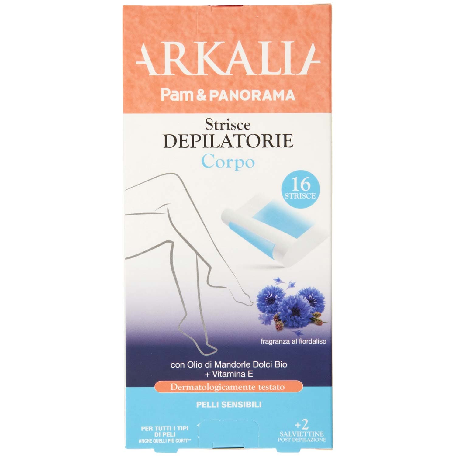 ARKALIA Strisce Depilatorio Corpo Pelli Sensibili 16 pz + 2 Salviettine Post Depilazione – immagine 3