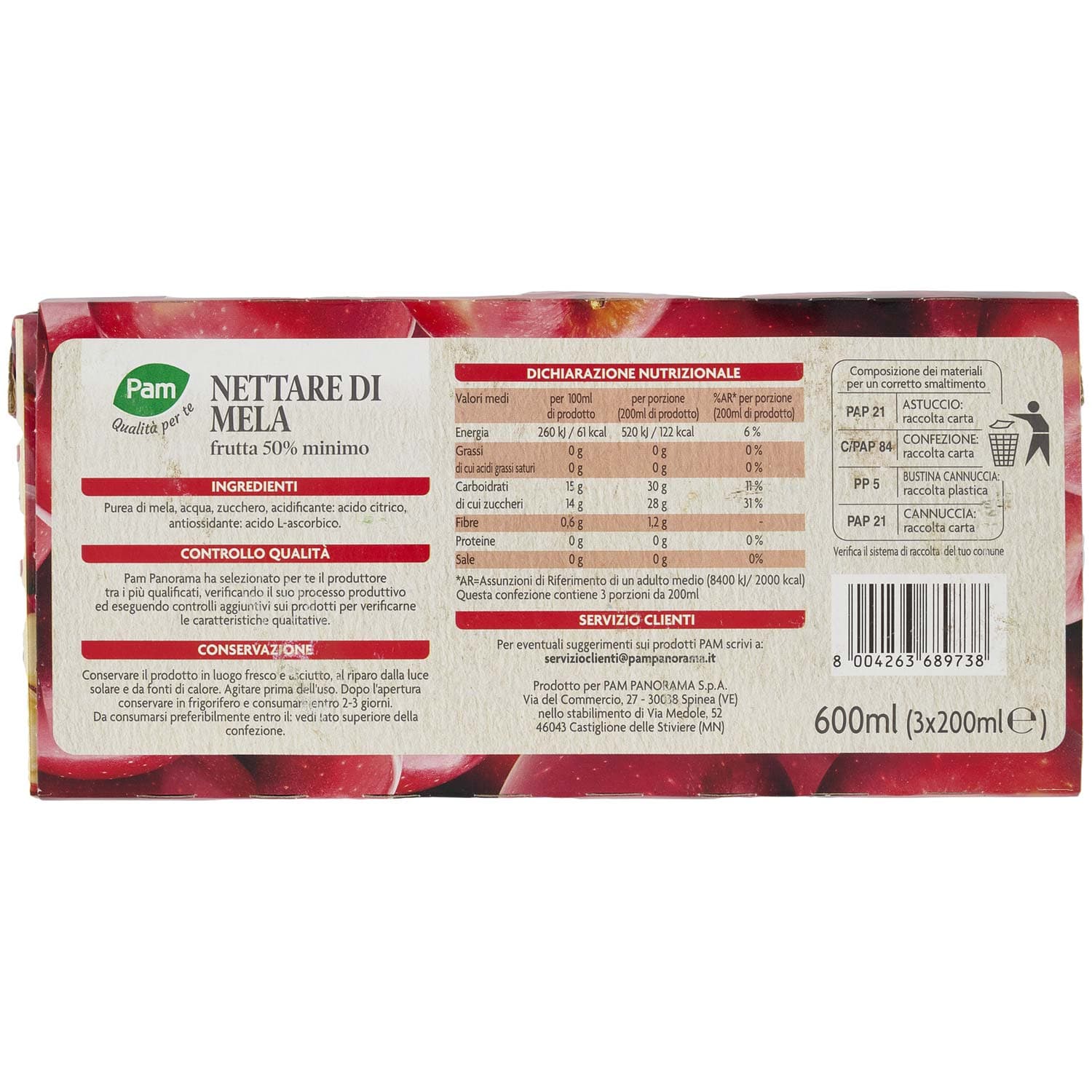 PAM Qualità per te Nettare Mela 3 x 200 ml – immagine 5