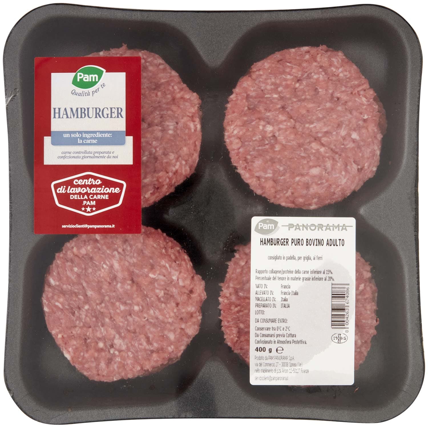 PAM Qualità per te Hamburger Puro Bovino Adulto 400 g – immagine 3