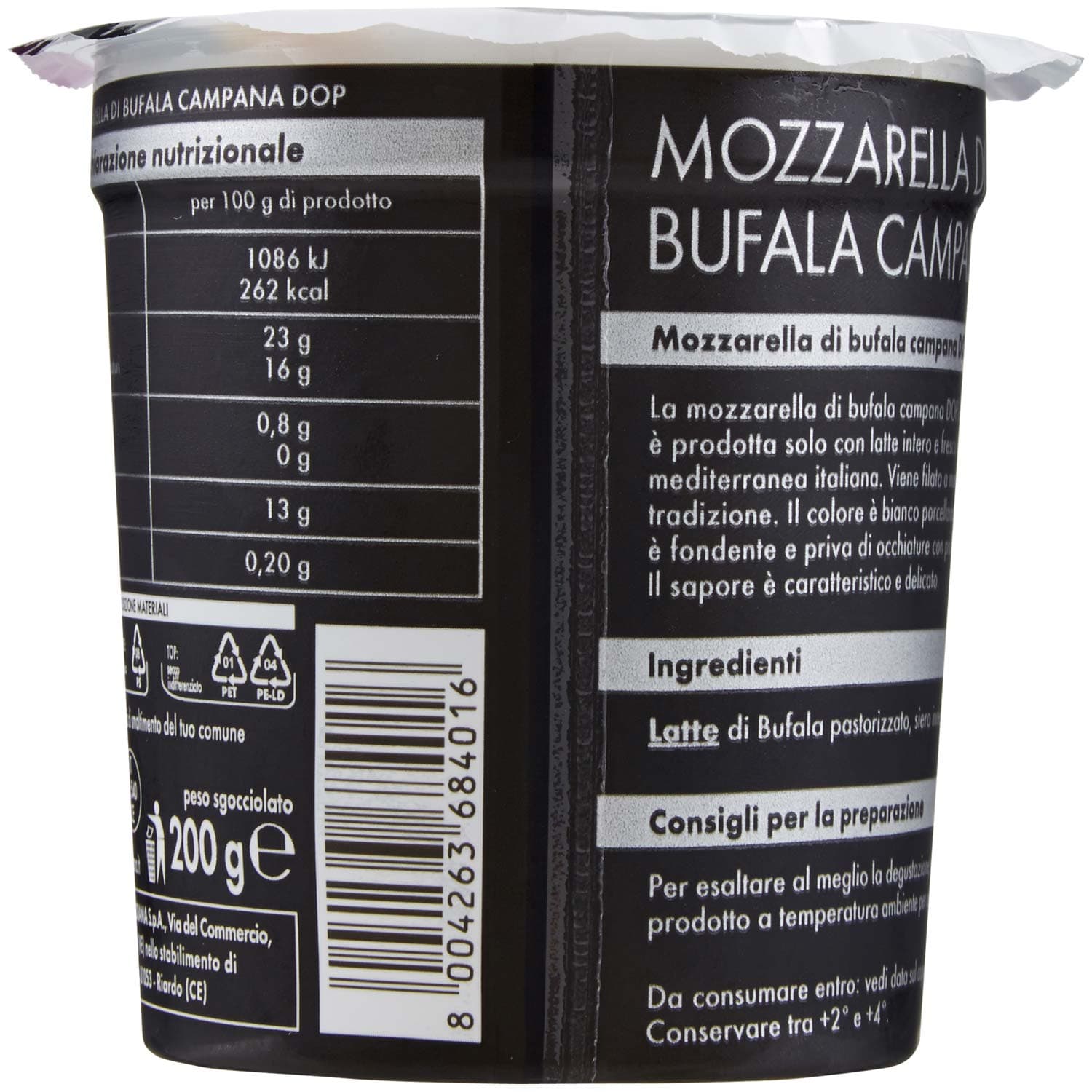 I TESORI Mozzarella di Bufala Campana DOP 200 g – immagine 5