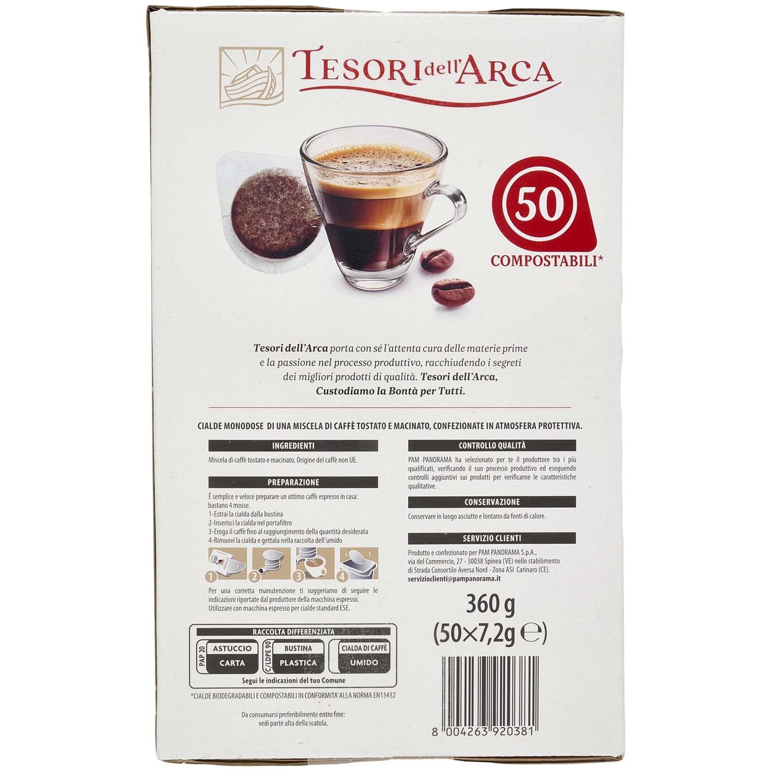 TESORI DELL'ARCA 50 Cialde Caffè Espresso Cremoso 50 x 7,2 g – immagine 4